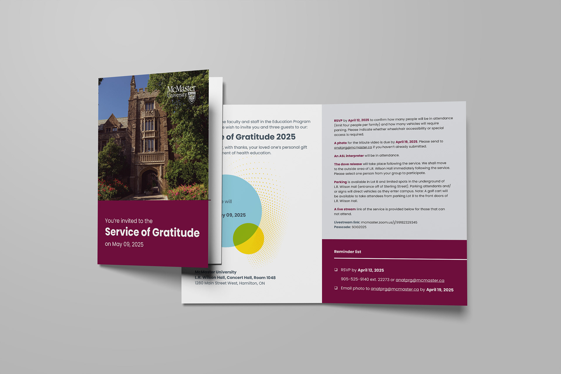 McMaster Service of Gratitude Invitation