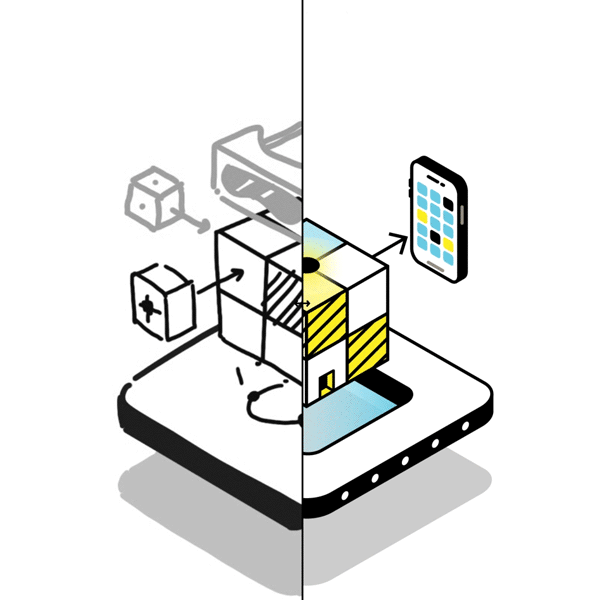 Isometric feature icons designed for the Skillmaker AI learning platform.