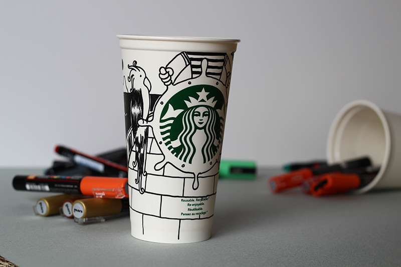 easy starbucks cup art