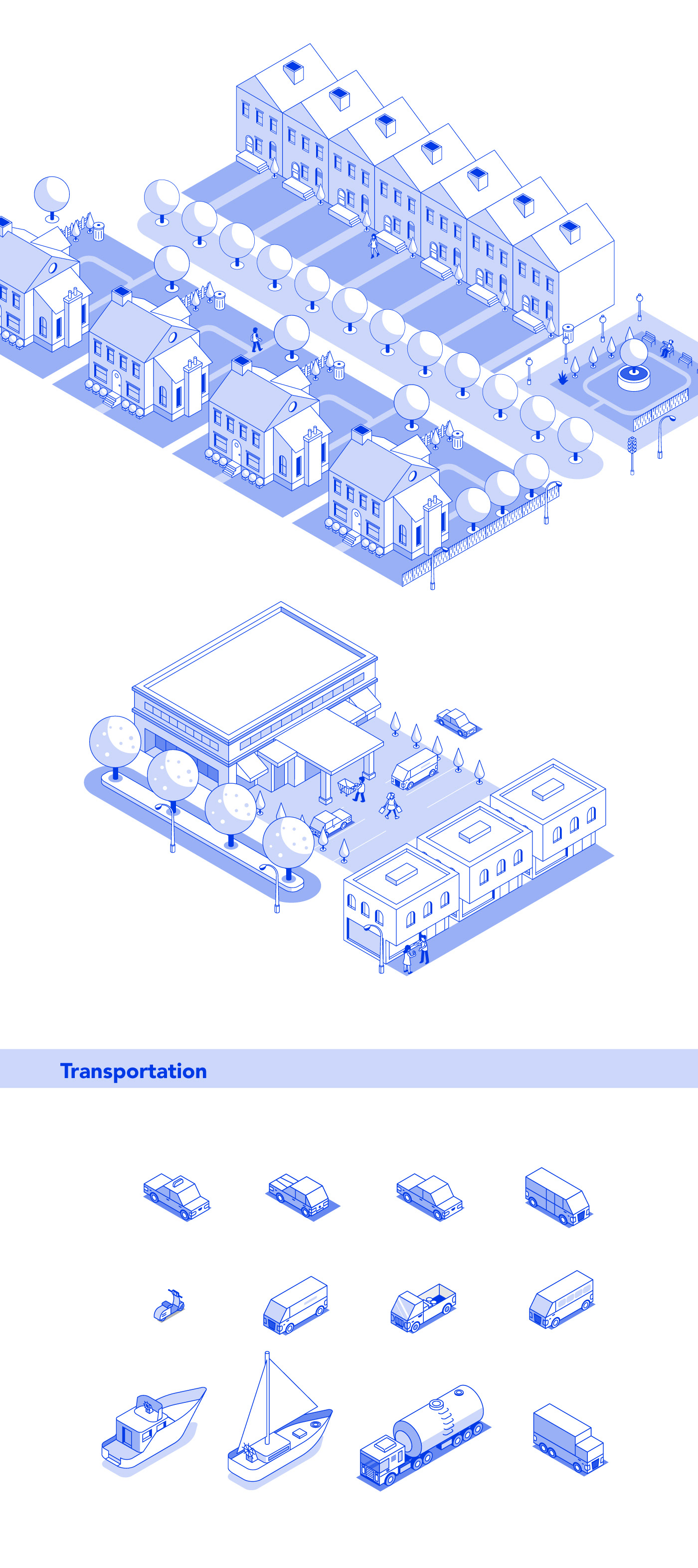 Isometric construction illustration showing insulation applications by Plasti-Fab.