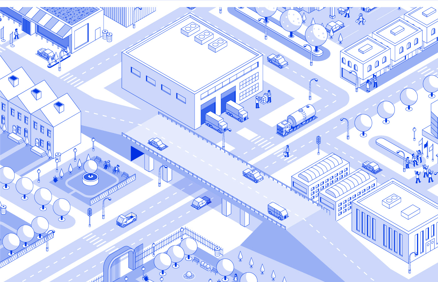 Isometric construction illustration showing insulation applications by Plasti-Fab.