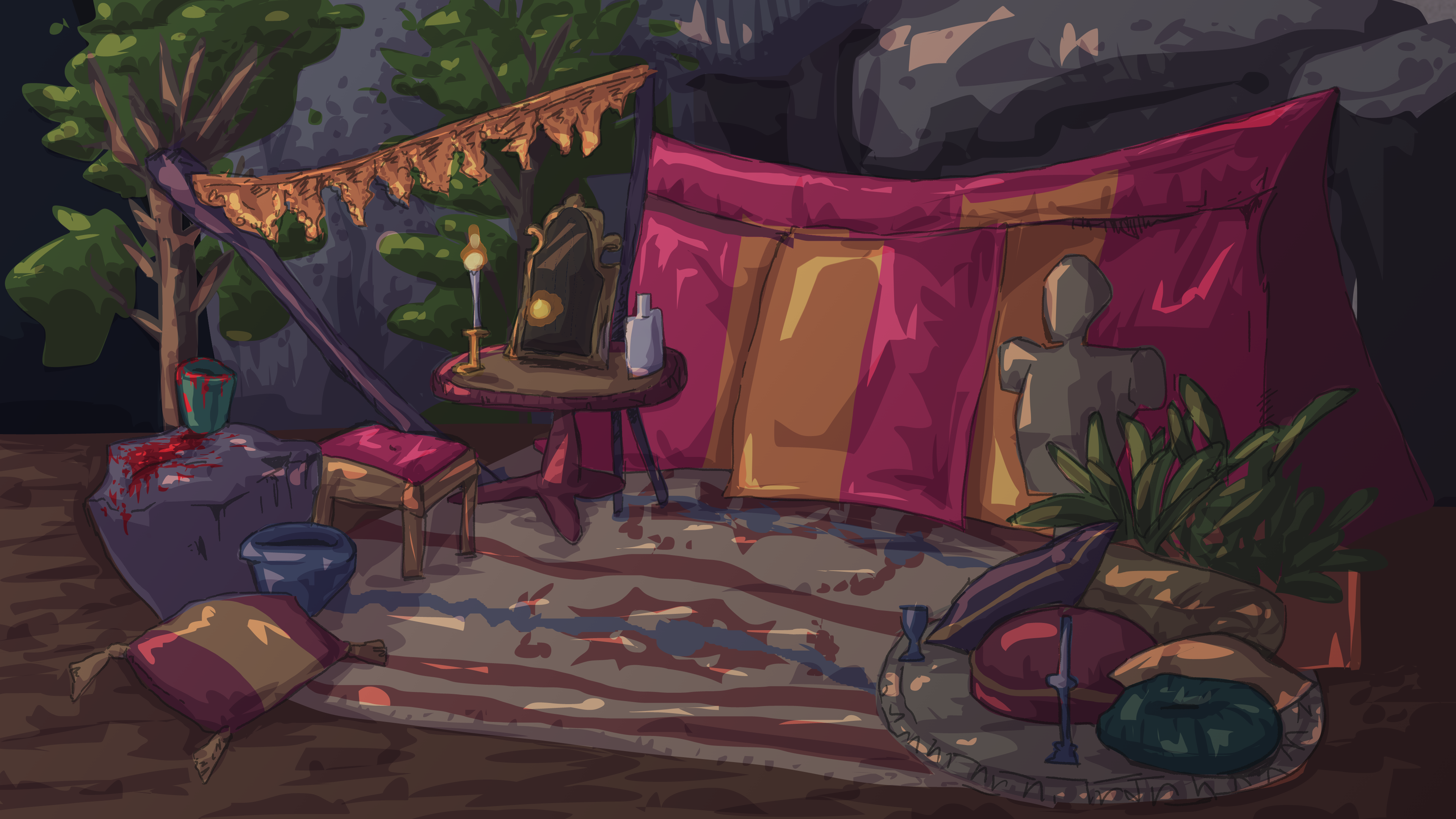 Background for Love Love Love Animation (Baldur's Gate 3 study)