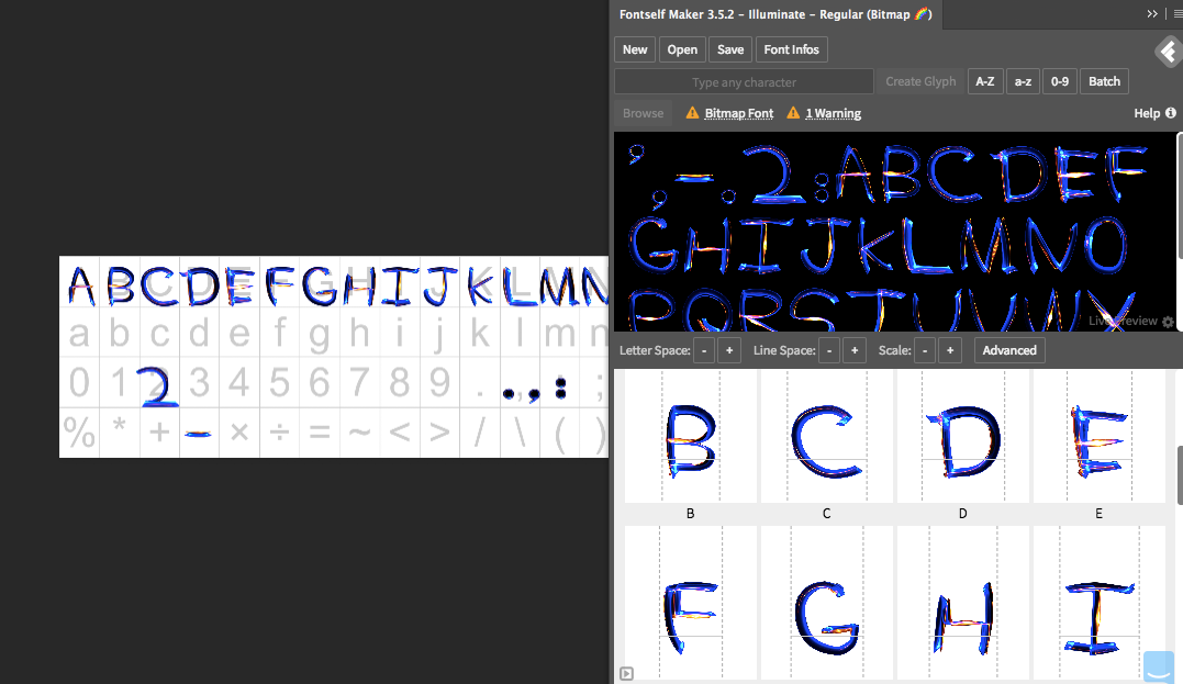 Process of creating typable font in Photoshop