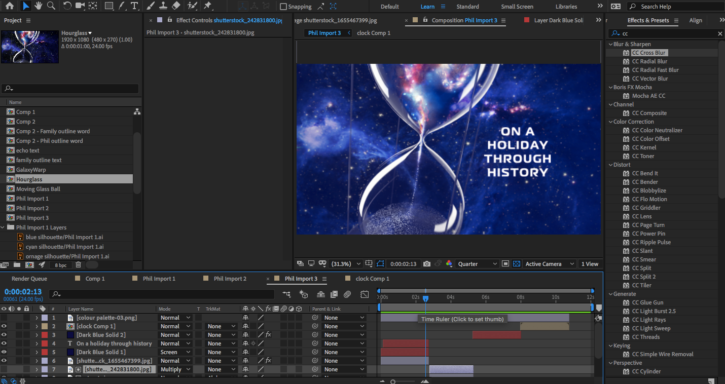 Screenshot of motion design process in After Effects