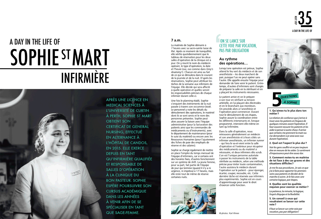 Portrait of Sophie St Mart. Magazine Next Step. Bon Pasteur clinic, Mauritius 2016