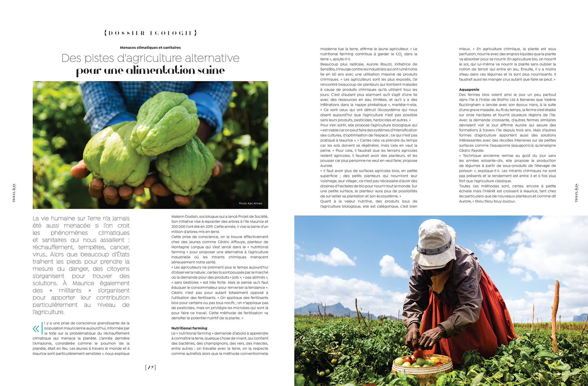 Photo reportage projet Smart Agri. Magazine Travel-Iles. Maurice 2019 