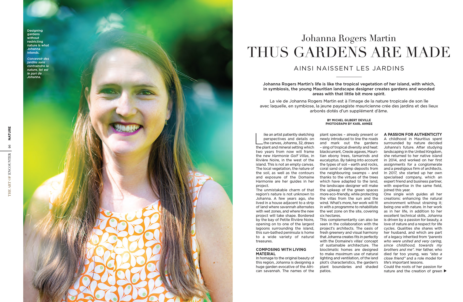 Portrait de Johanna Rogers Martin. Beachcomber Magazine. Maurice 2023