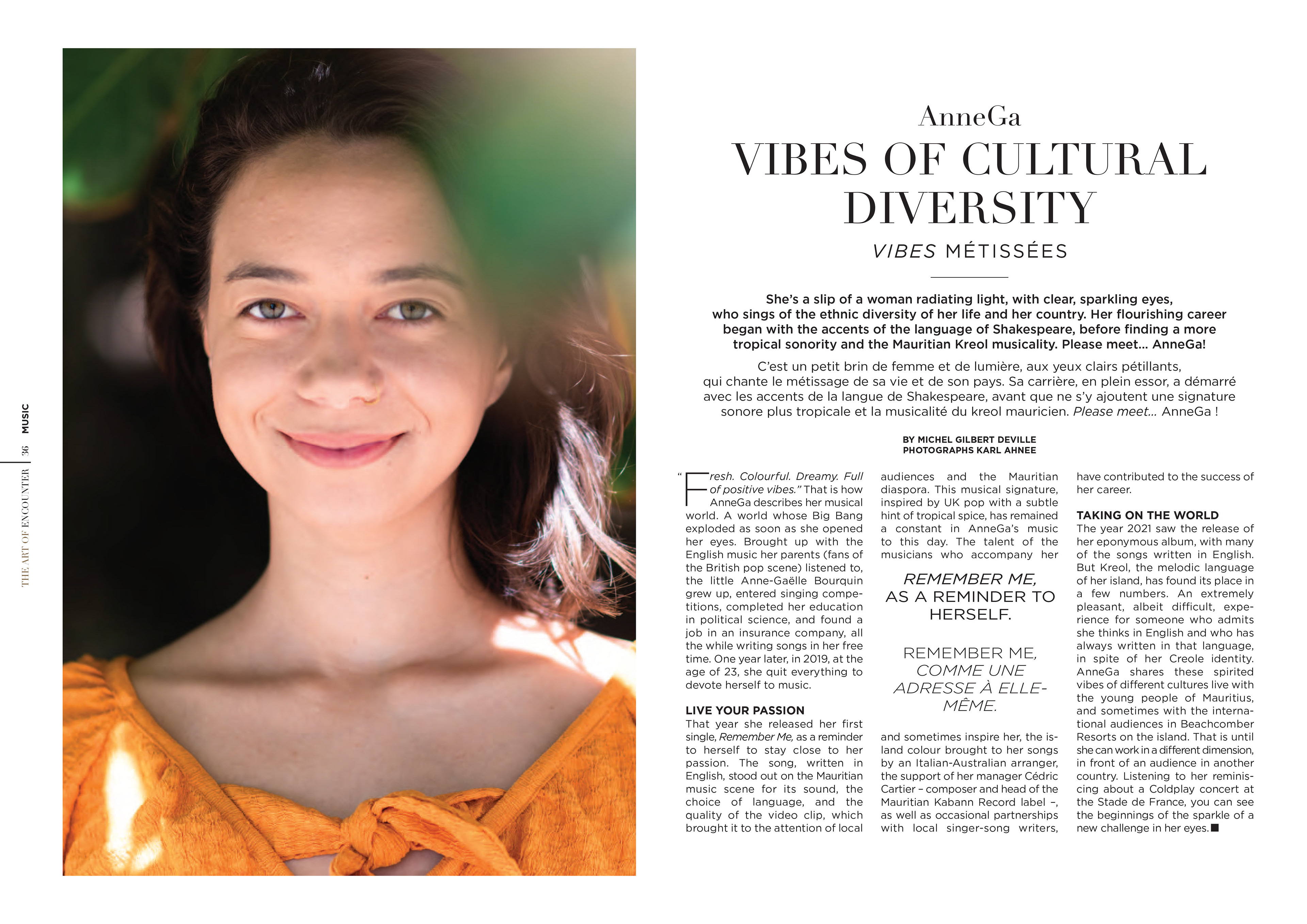 Portrait de la chanteuse AnnGa pour Beachcomber Magazine