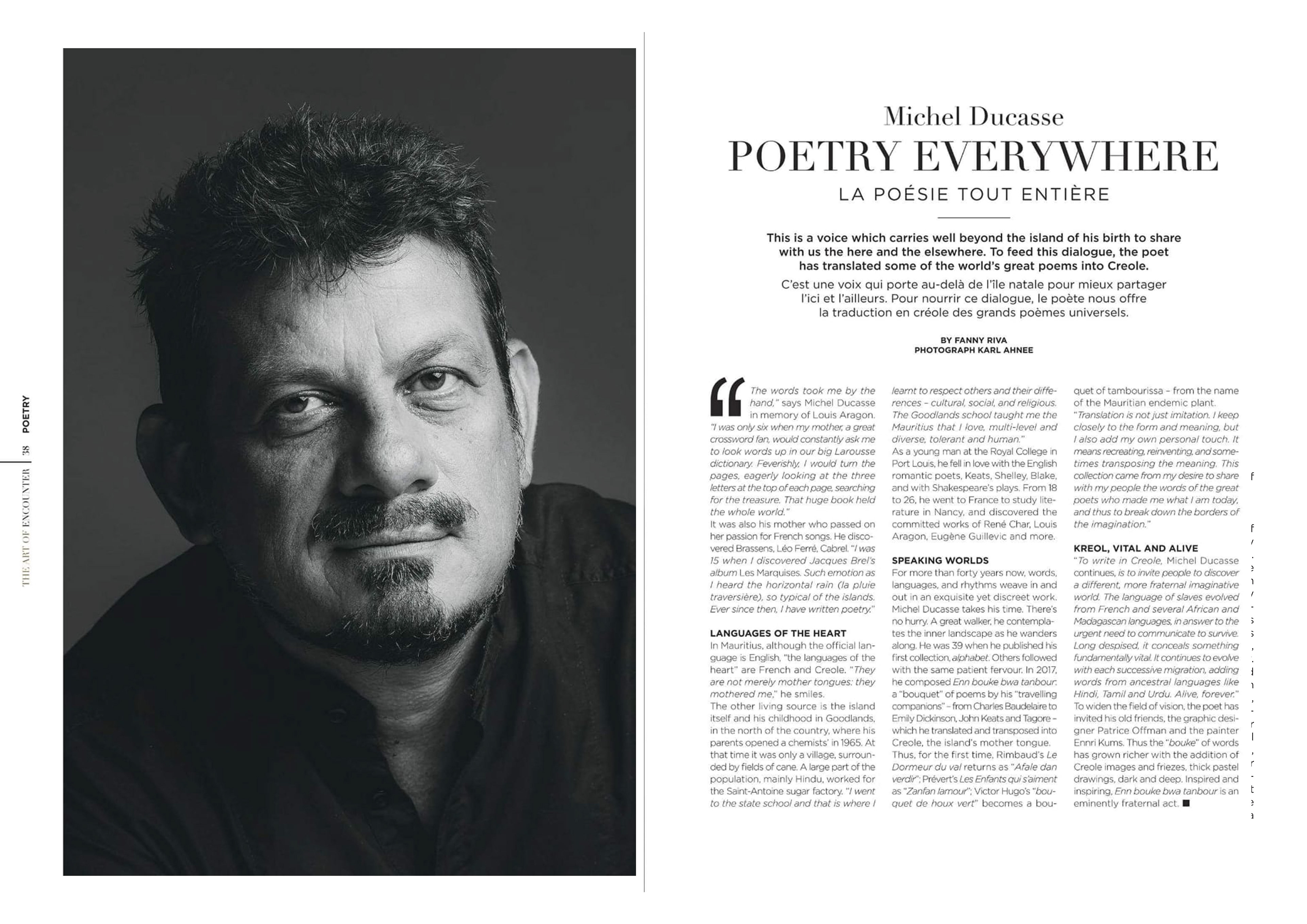 Portrait de l'écrivain et poete Michel Ducasse pour Beachcomber Magazine