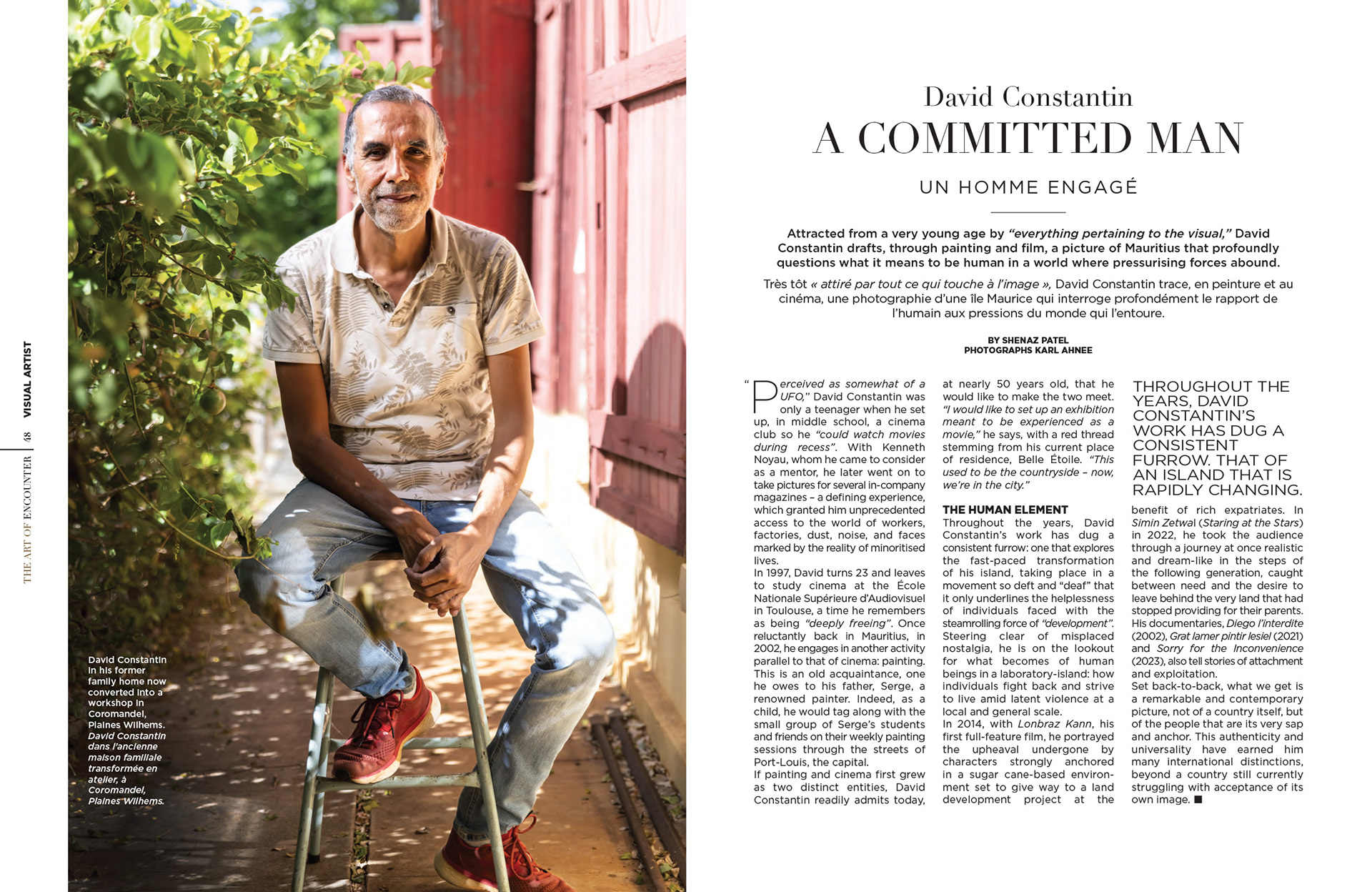 Portrait de David Constantin. Beachcomber Magazine. Maurice 2024