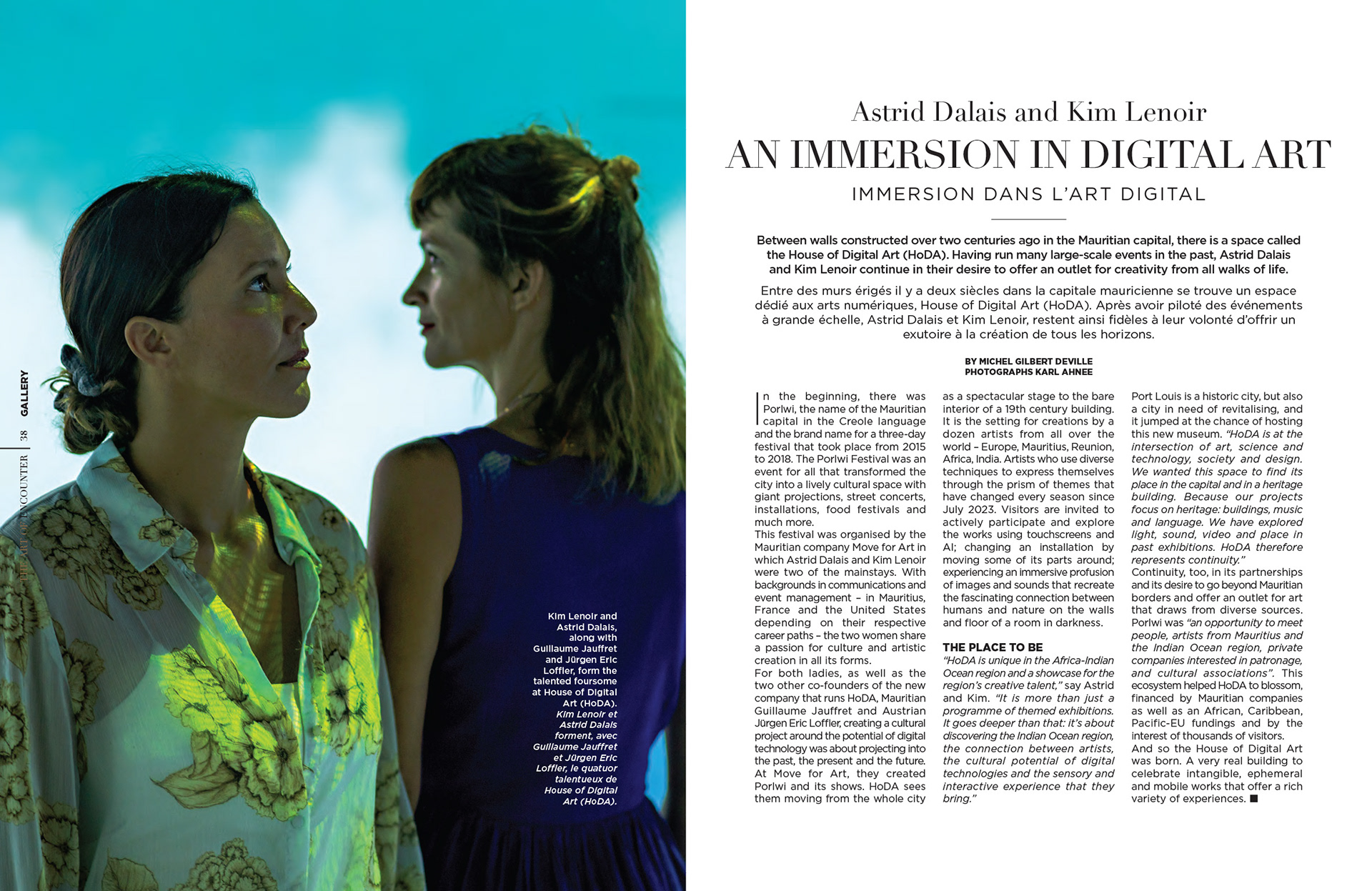 Portrait des fondatrices de HODA, Astride Dlais & Kim Lenoir. Beachcomber Magazine. Maurice 2023