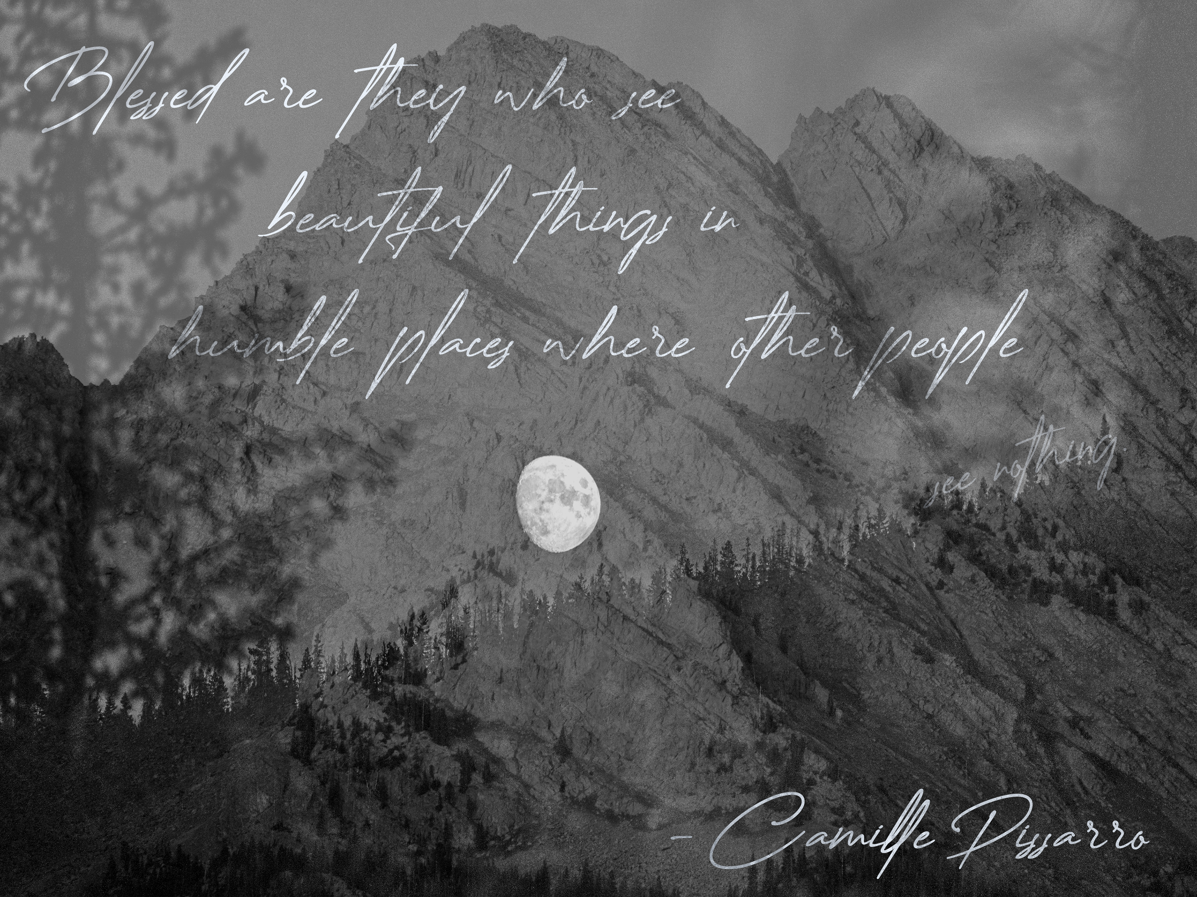 "Blessed are they who see beautiful things in humble places where other people see nothing." ~ Camille Pisarro