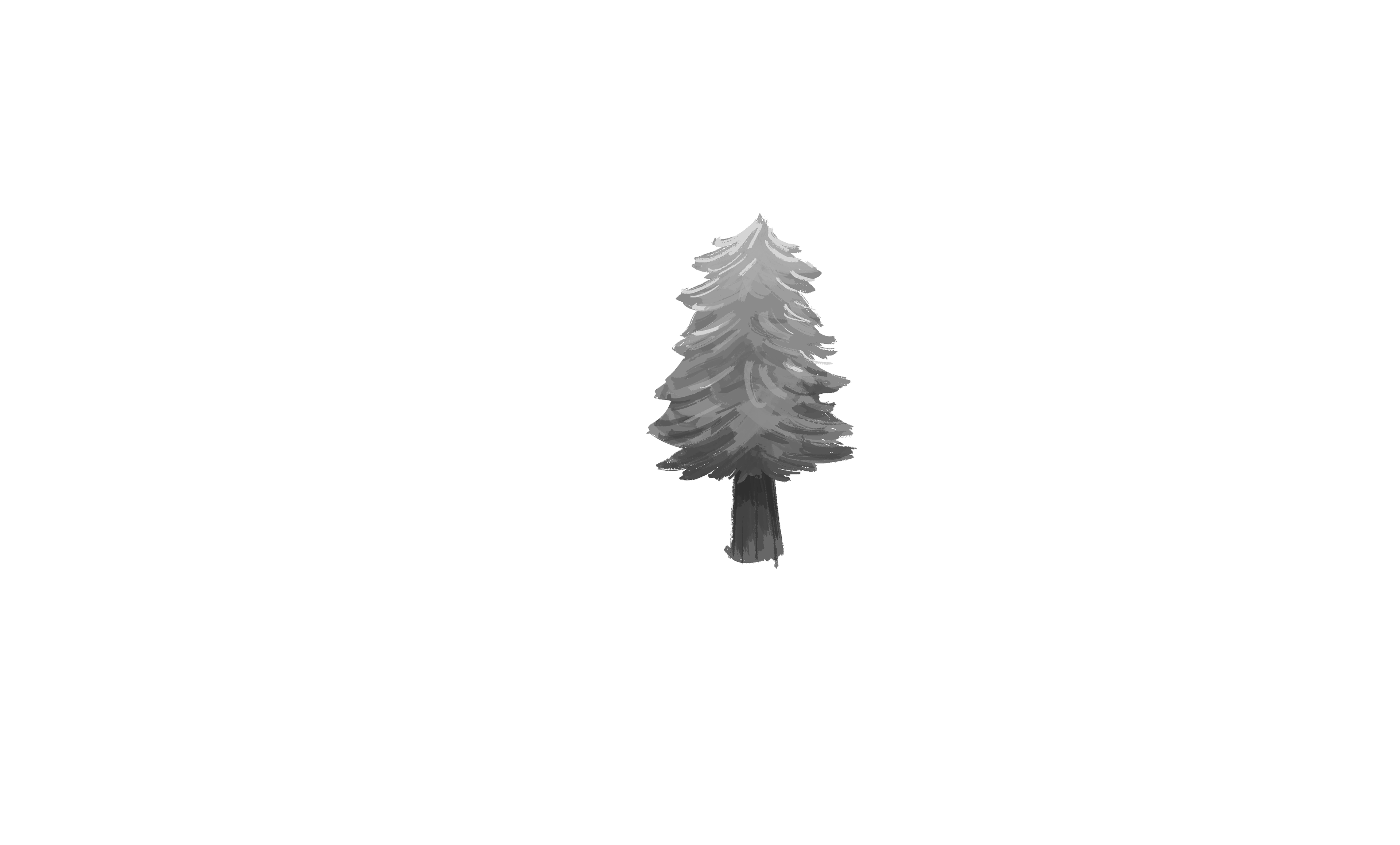 Grayscale Pine Tree