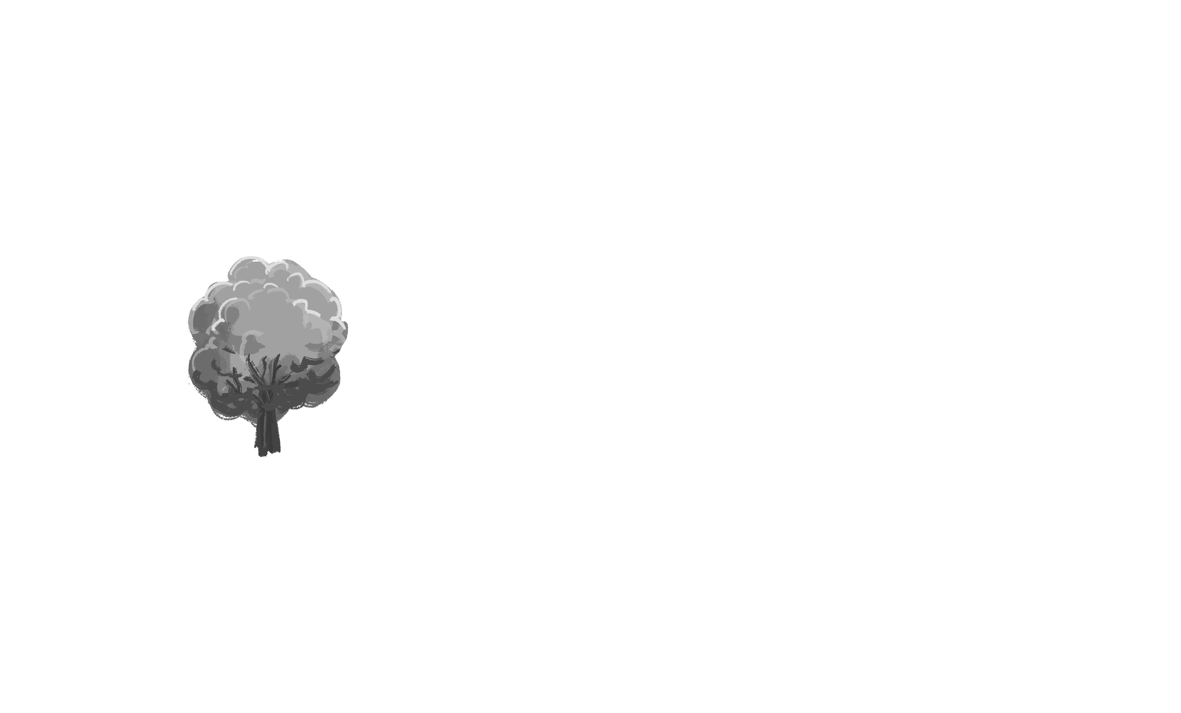 Grayscale Small Round Tree