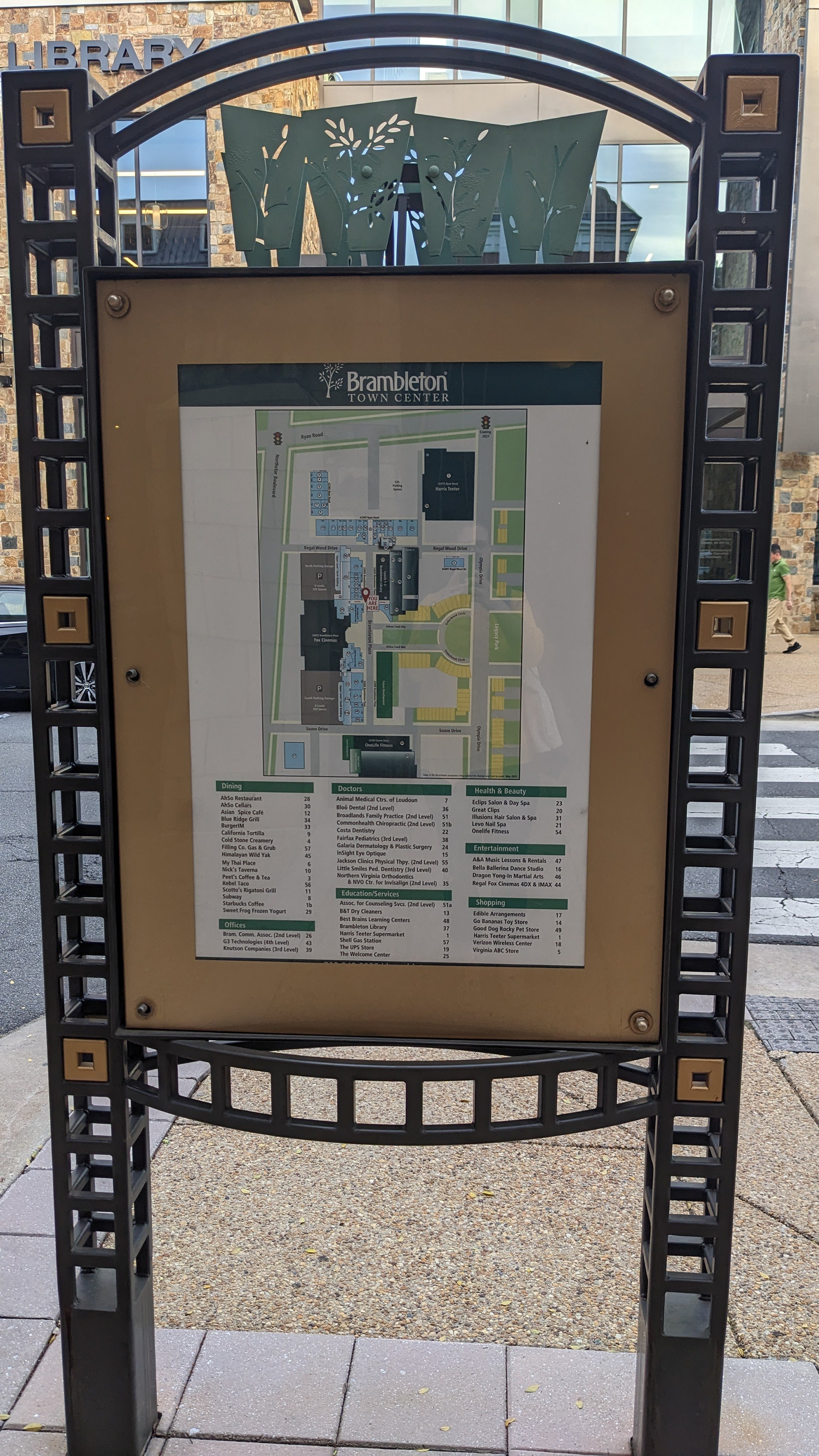 Directory display in Brambleton Town Center designed by Lauren Malik Ludwig