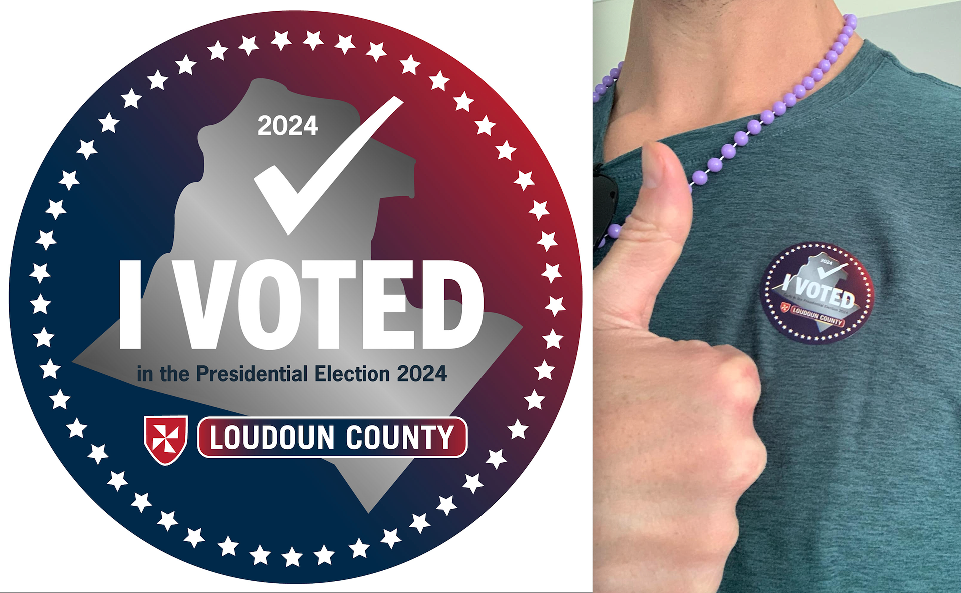 I Voted Sticker Design Loudoun County designed by Lauren Malik Ludwig 2024