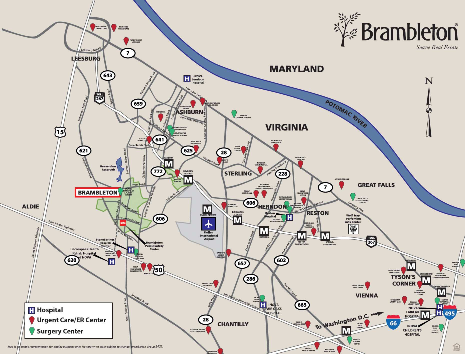 Surrounding area map designed by Lauren Malik Ludwig