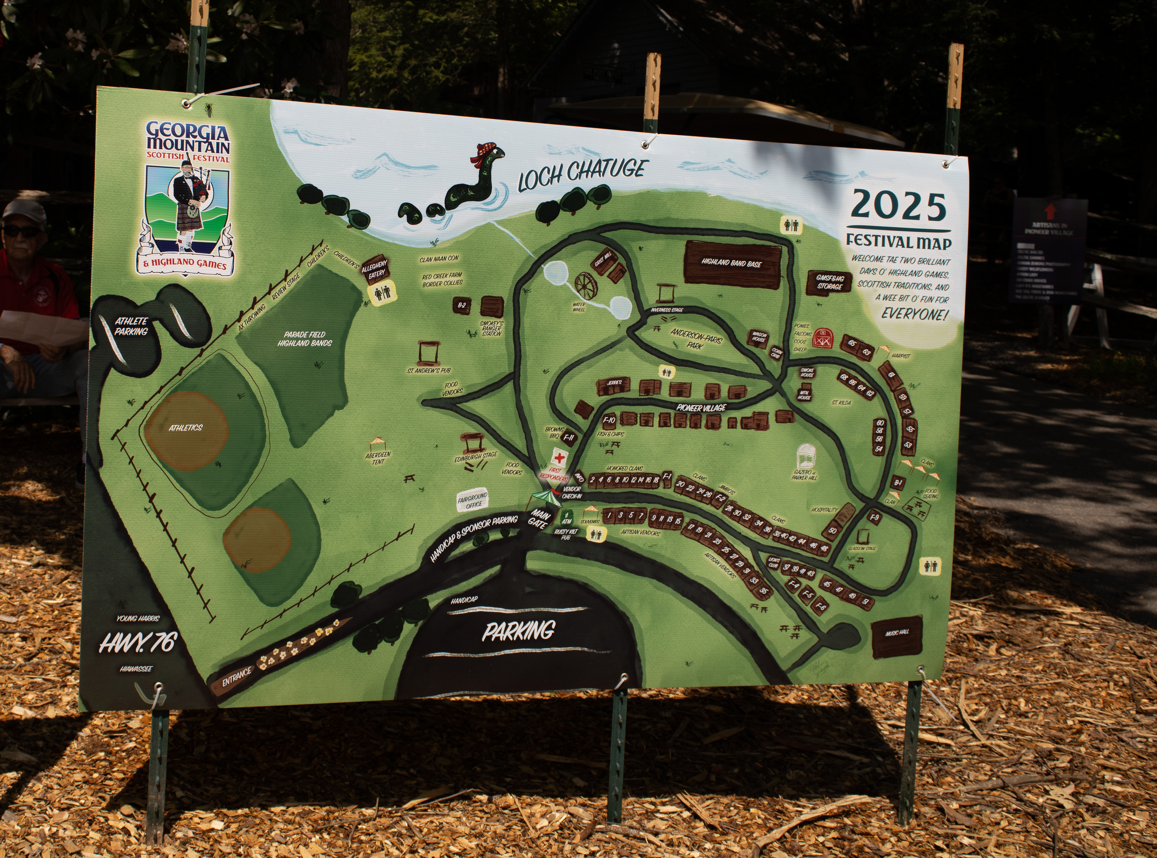 Festival map illustration sign