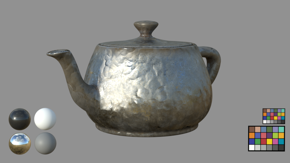 Hammered Metal Teapot - Renderman 2024