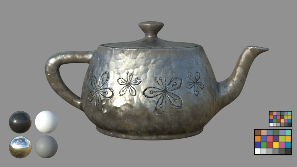Hammered Metal Teapot - Renderman 2024