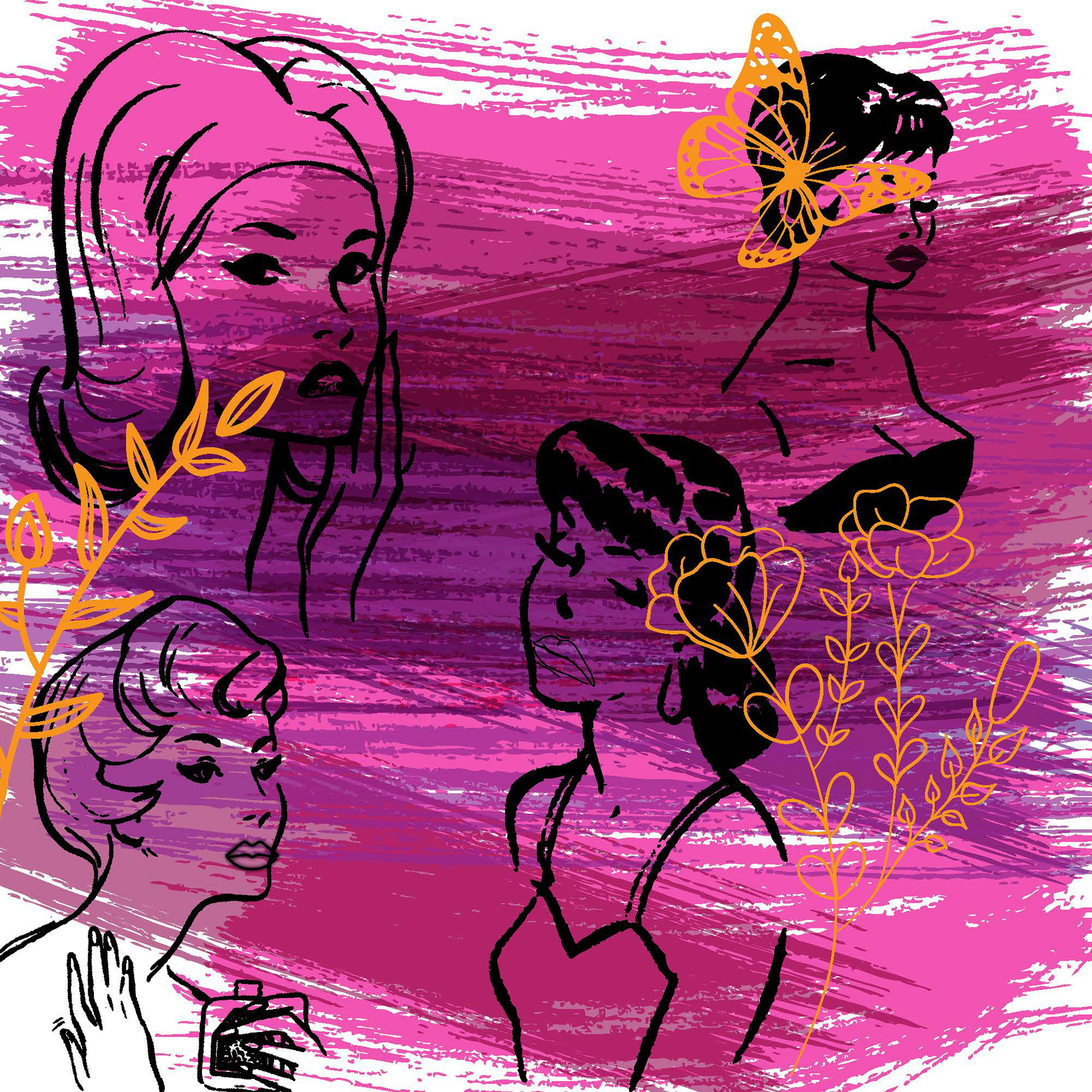 This project started with an initial collage made in Adobe Illustrator. We used vector files to create a composition.