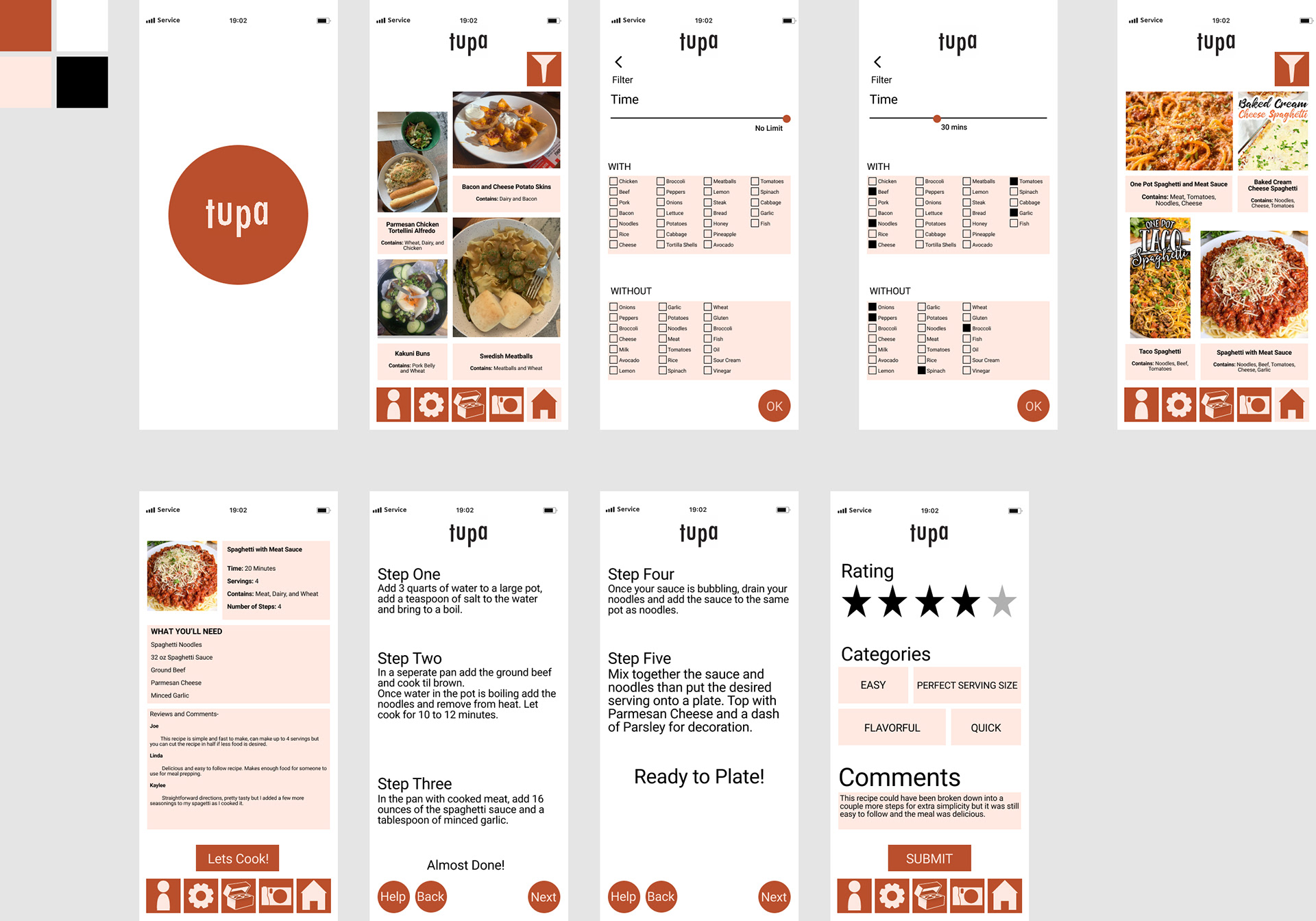 High Fidelity Wireframes