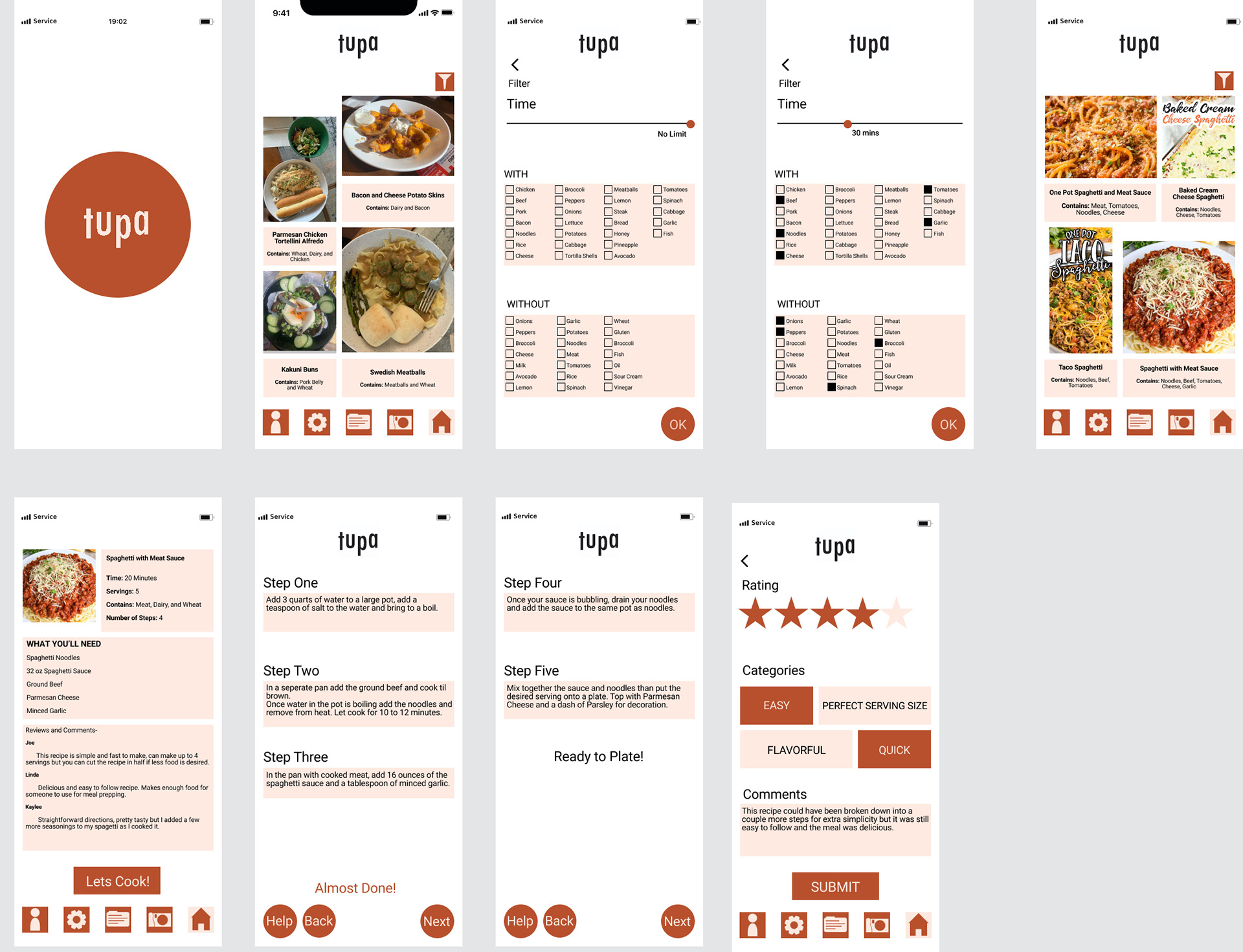 Final Phone Wireframes