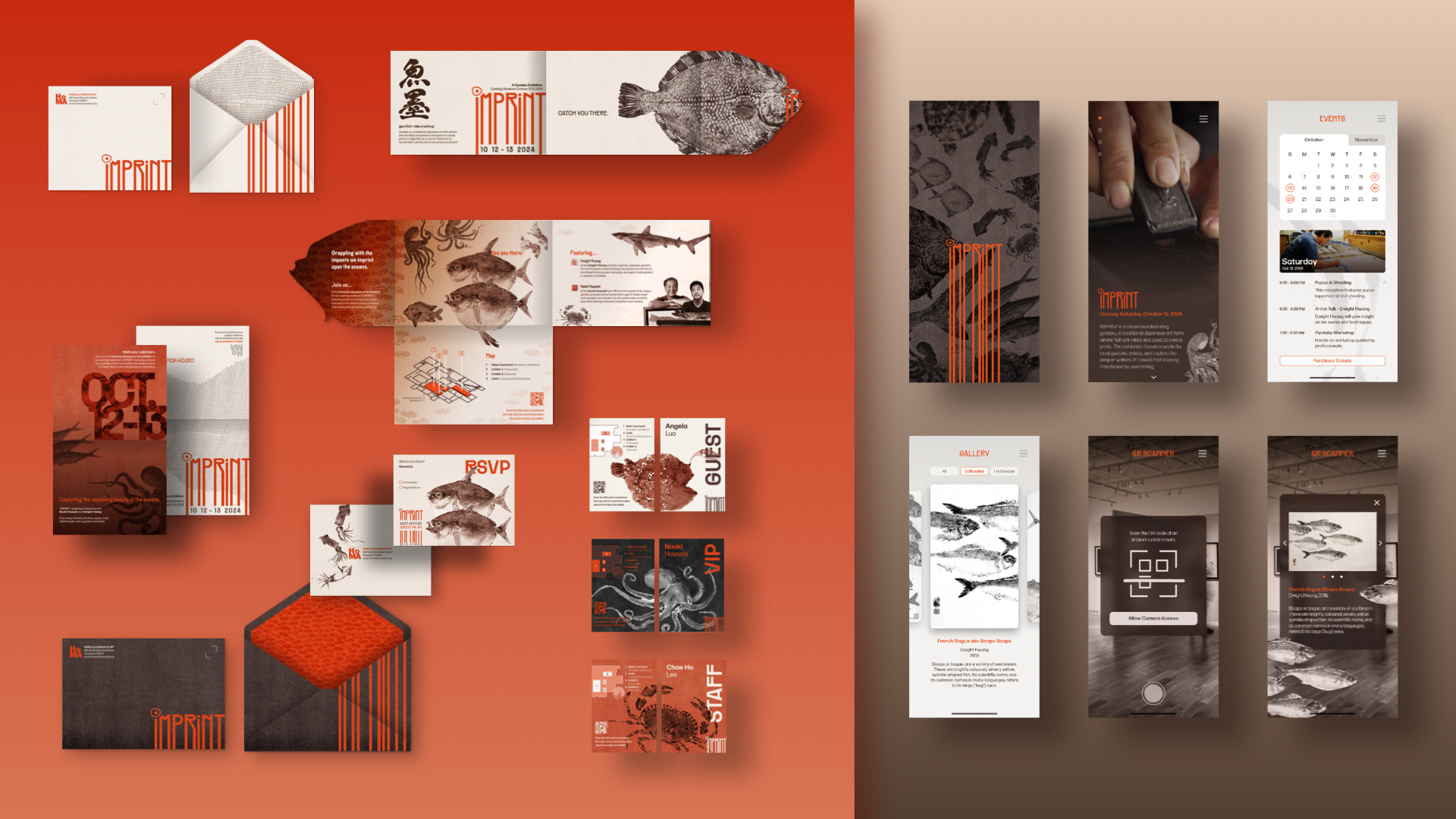 Proposed Invitation and App for Gyotaku Exhibition