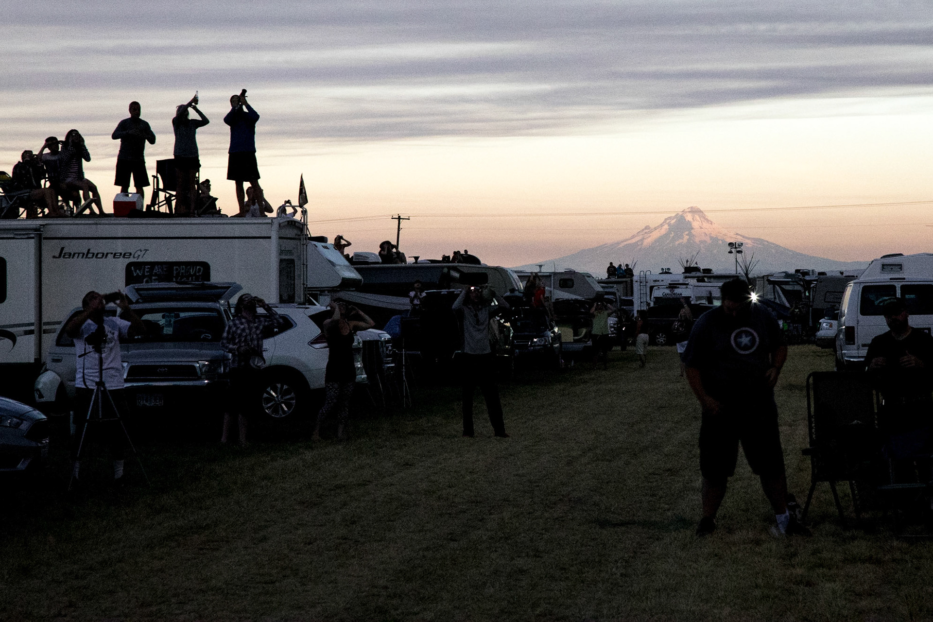 Madras during totality.  Mount Hood, sixty miles to the north,  was in bright sunlight.