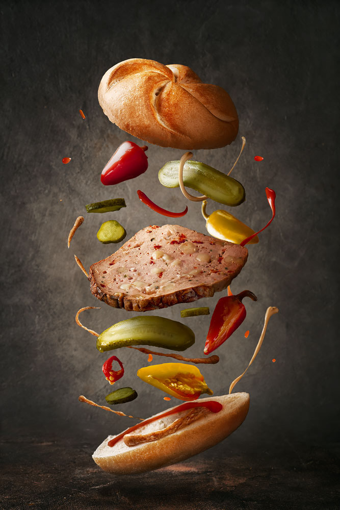 Exploded burger
