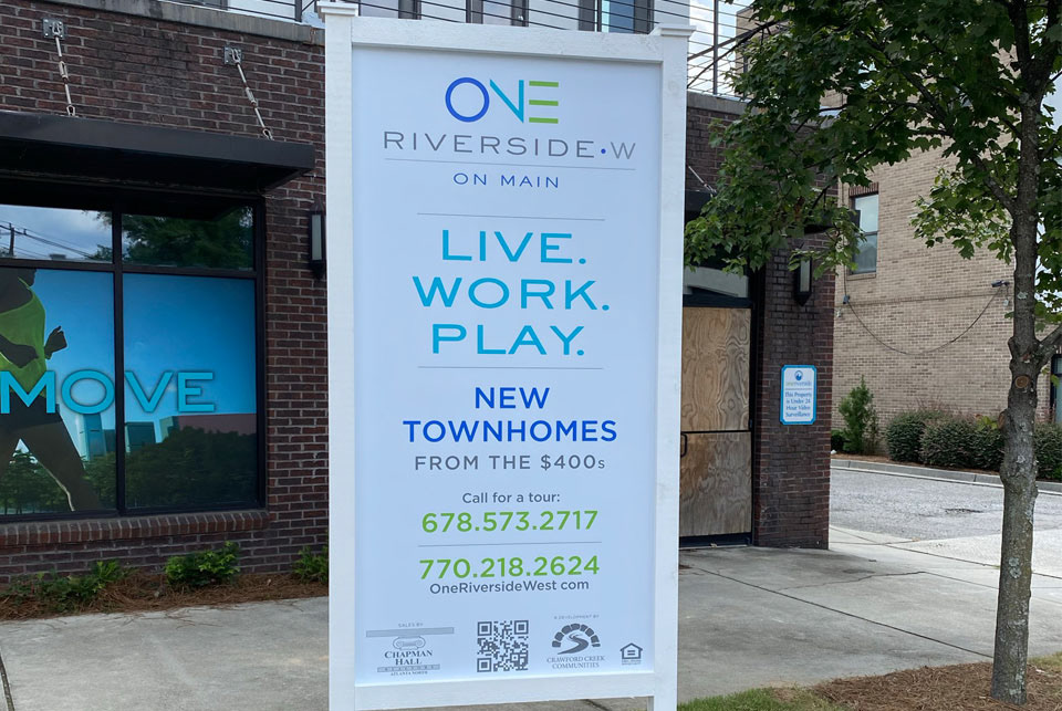 one riverside west  |  atlanta, georgia  |  site sign |  logo design