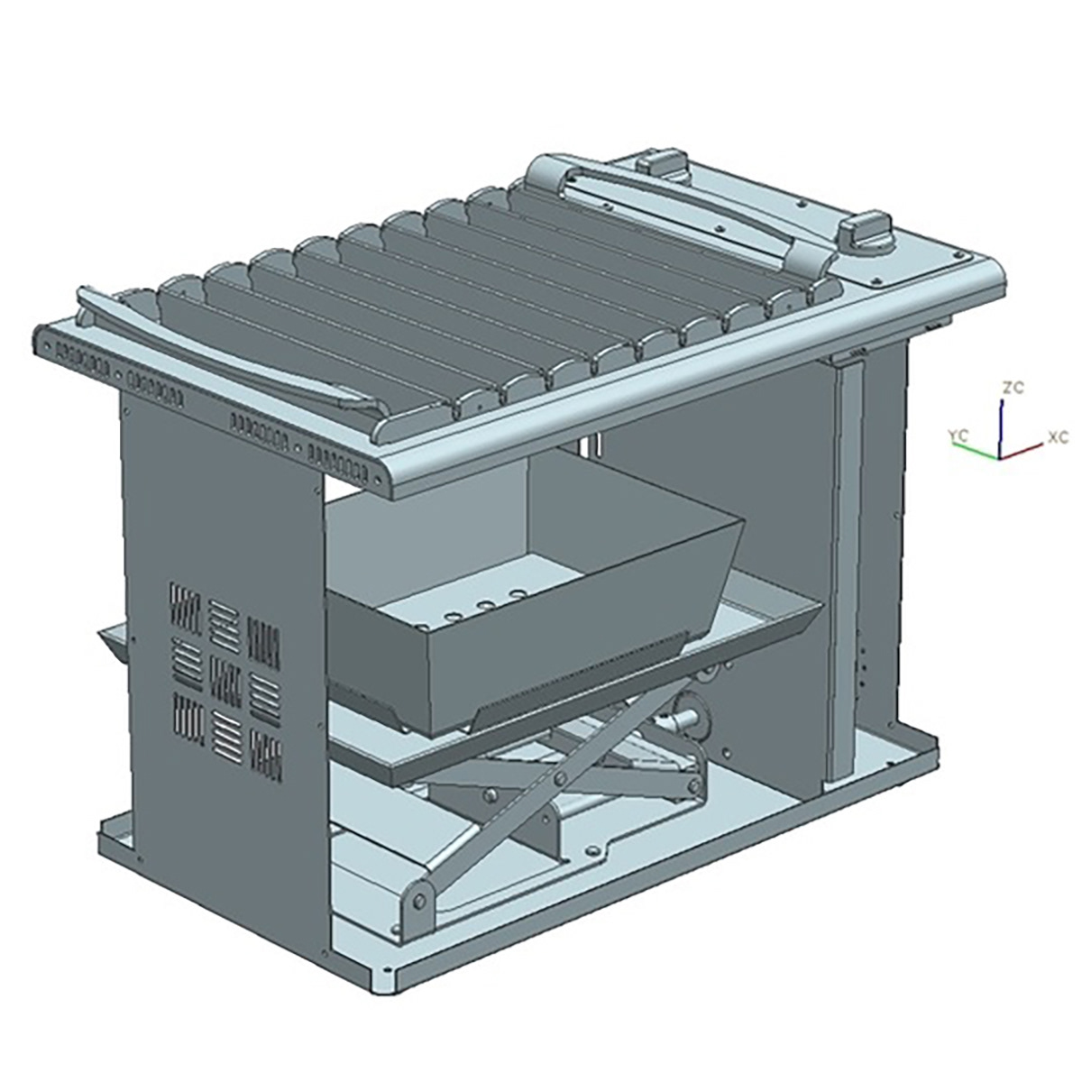 숯불 높이조절 고기구이 불판 기구설계