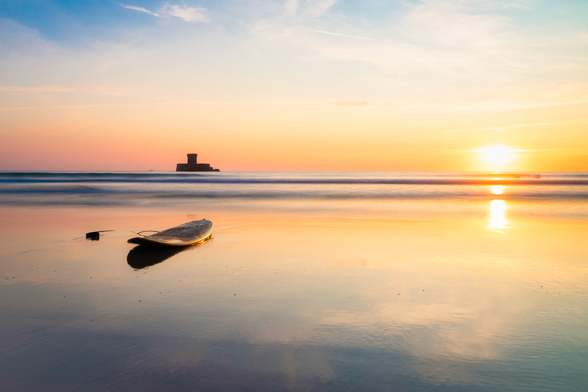 Sunset Surf, St Ouen's Bay, Jersey