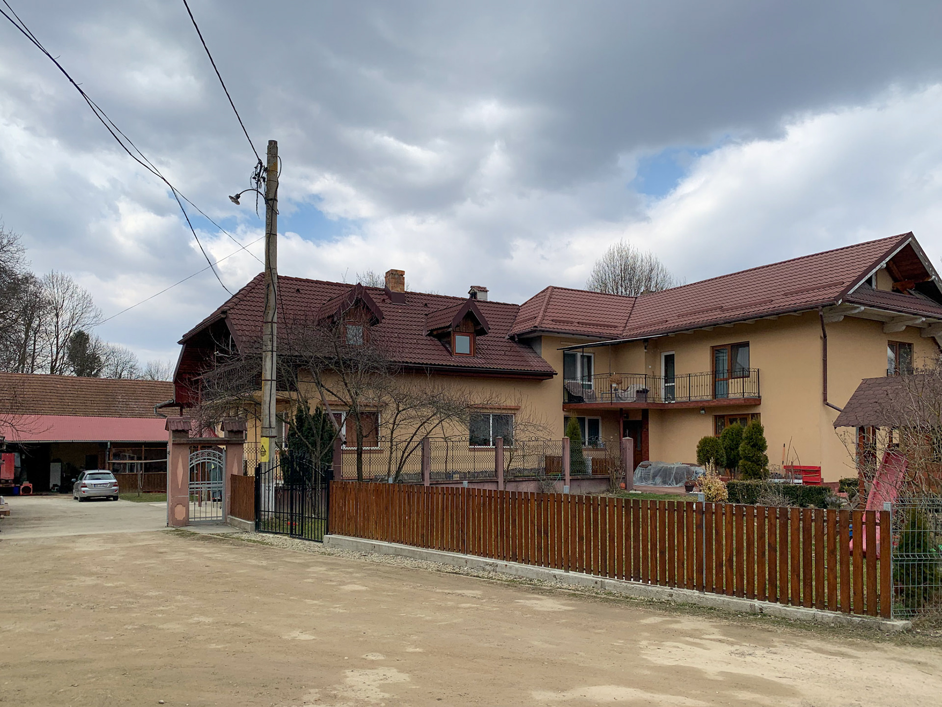 View of the house the family stays in, and where the wool processing is done