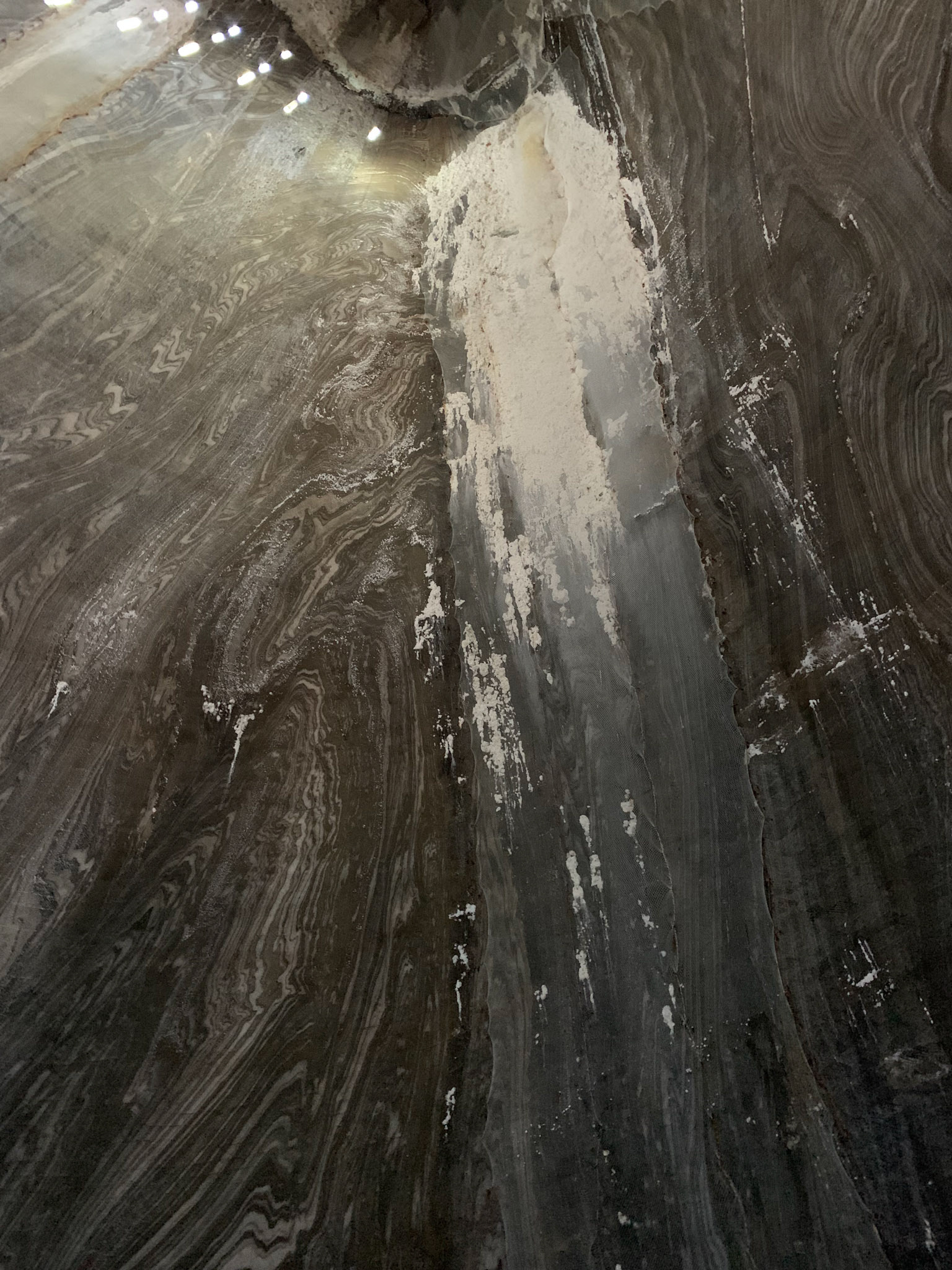 Salt deposits formed from years of water falls