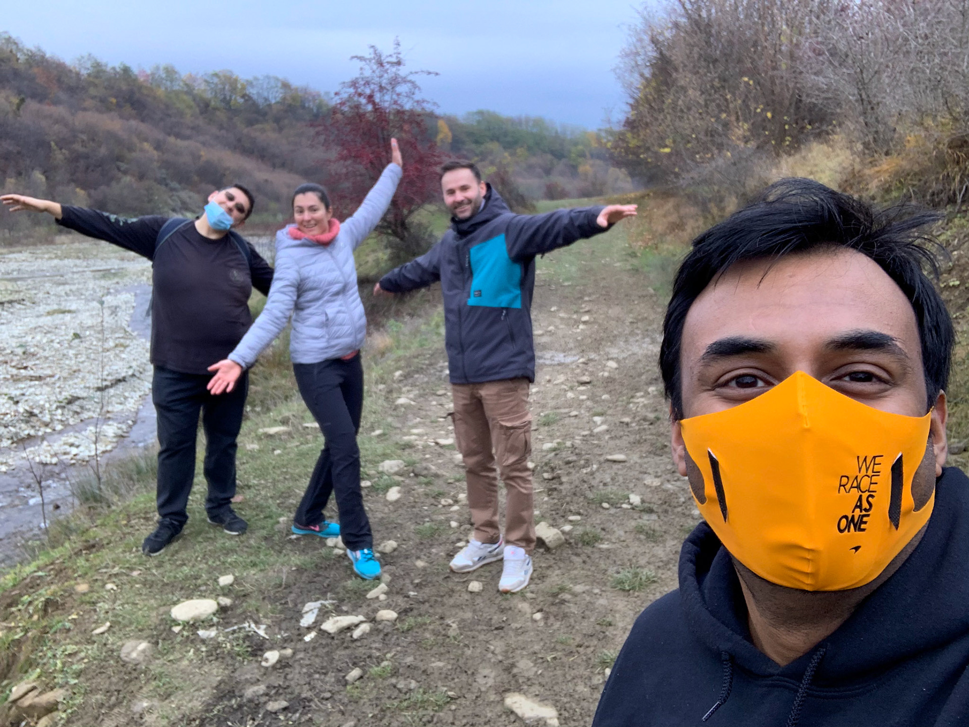 Ballet dance along the river bank