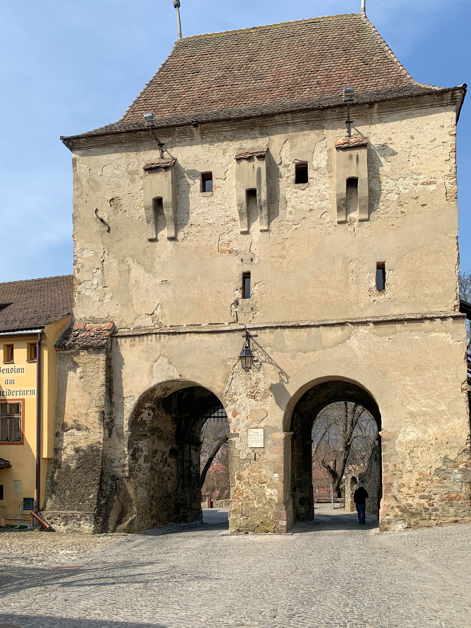 The second tower guarding the Citadel of Sighisoara. The tower housed grain, projectiles, gunpowder which got lit during a fire leading to a lot of damage.