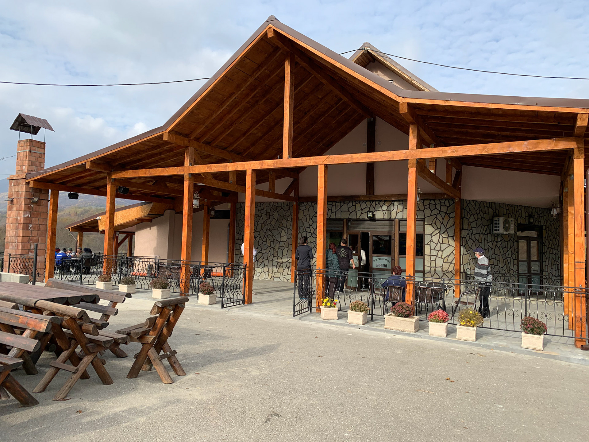 Restaurant attached to the trout fishing farm