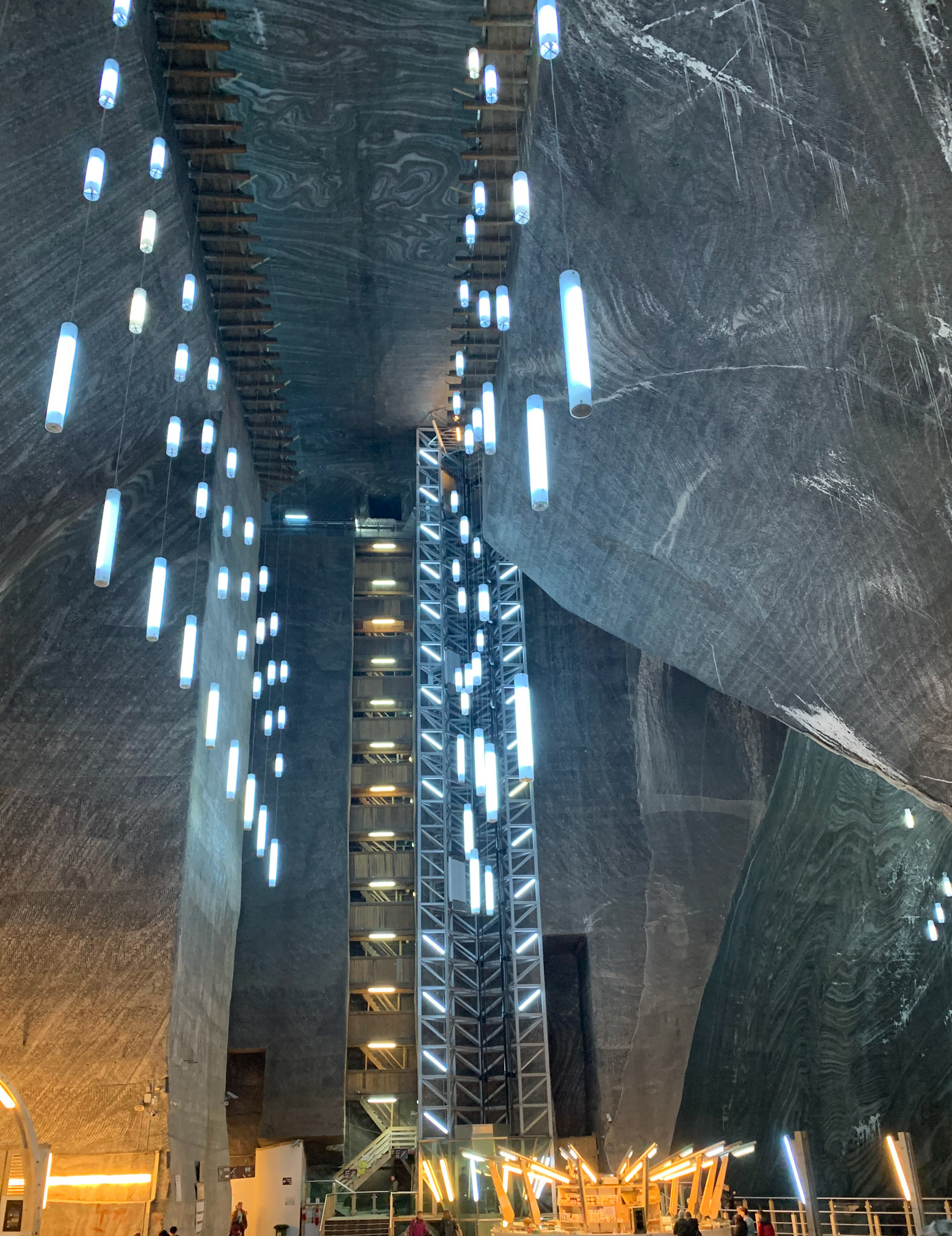 Notice the staircase? You can totally climb down (or climb up) the mines - only 13 storeys to the first level and another 13 storeys to the bottom level!