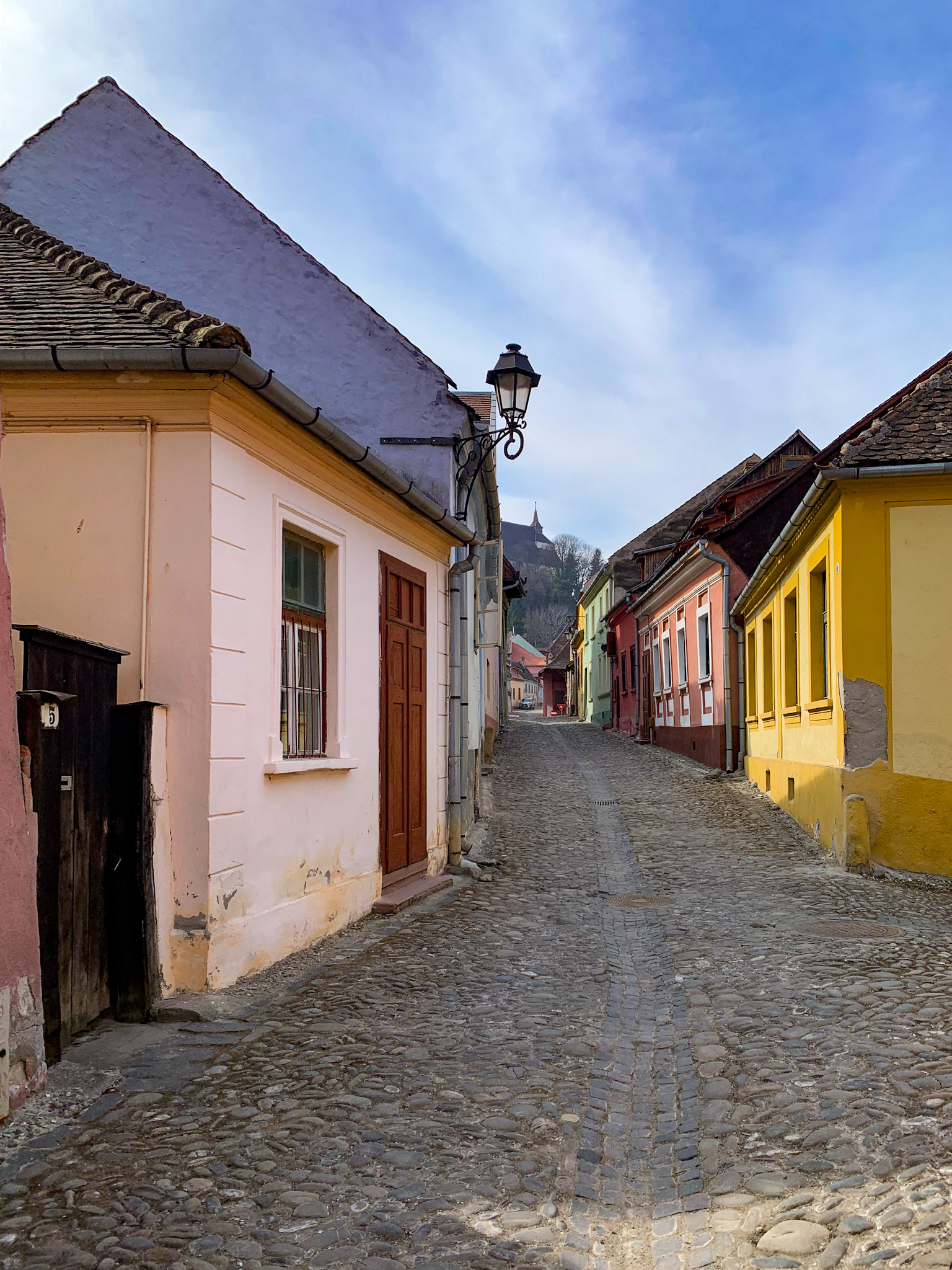 The pastel colours of Sighisoara