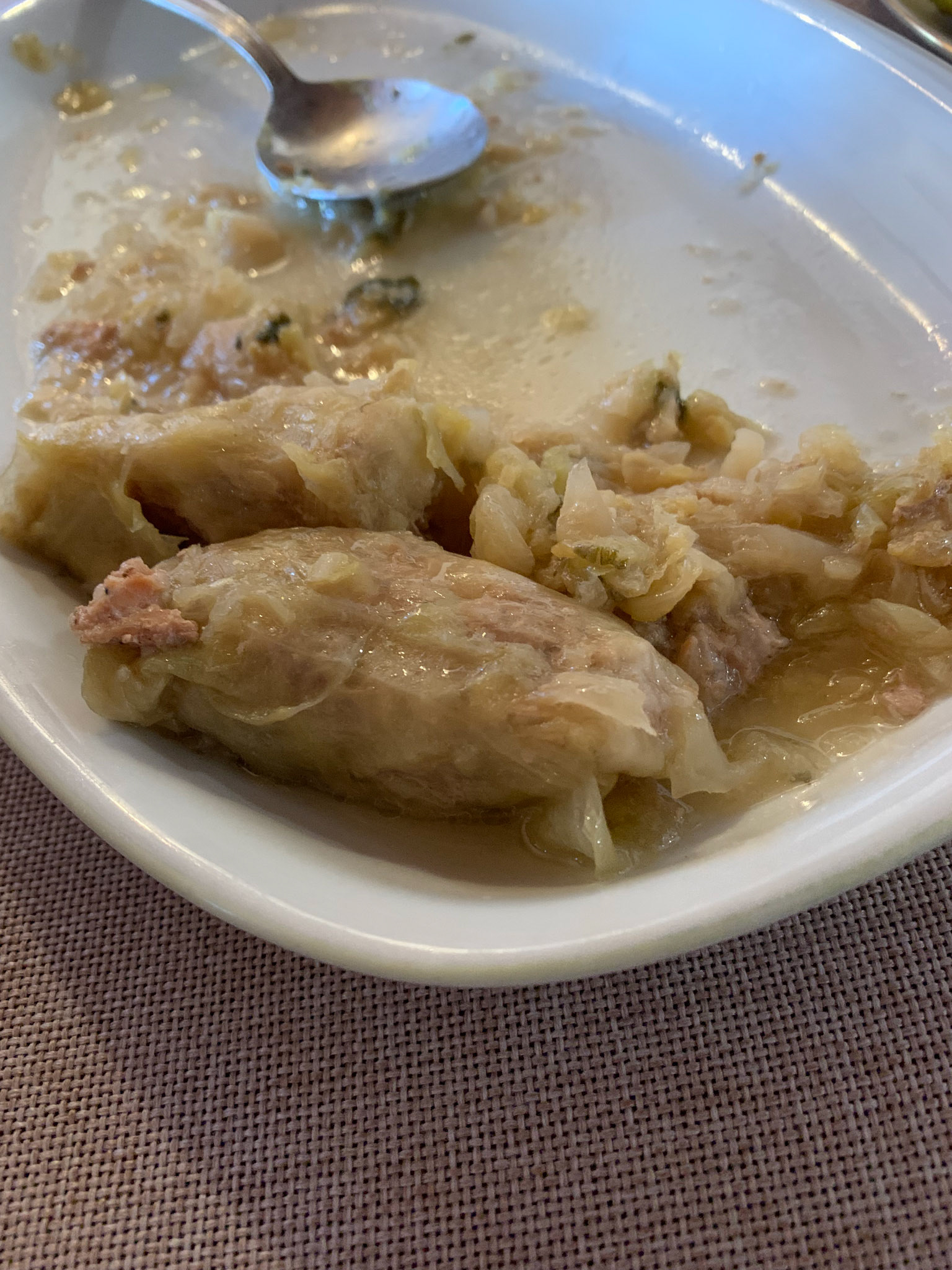 We had lunch at a local family. This is Sarmale /minced pork/onions wrapped in cabbage leaves.