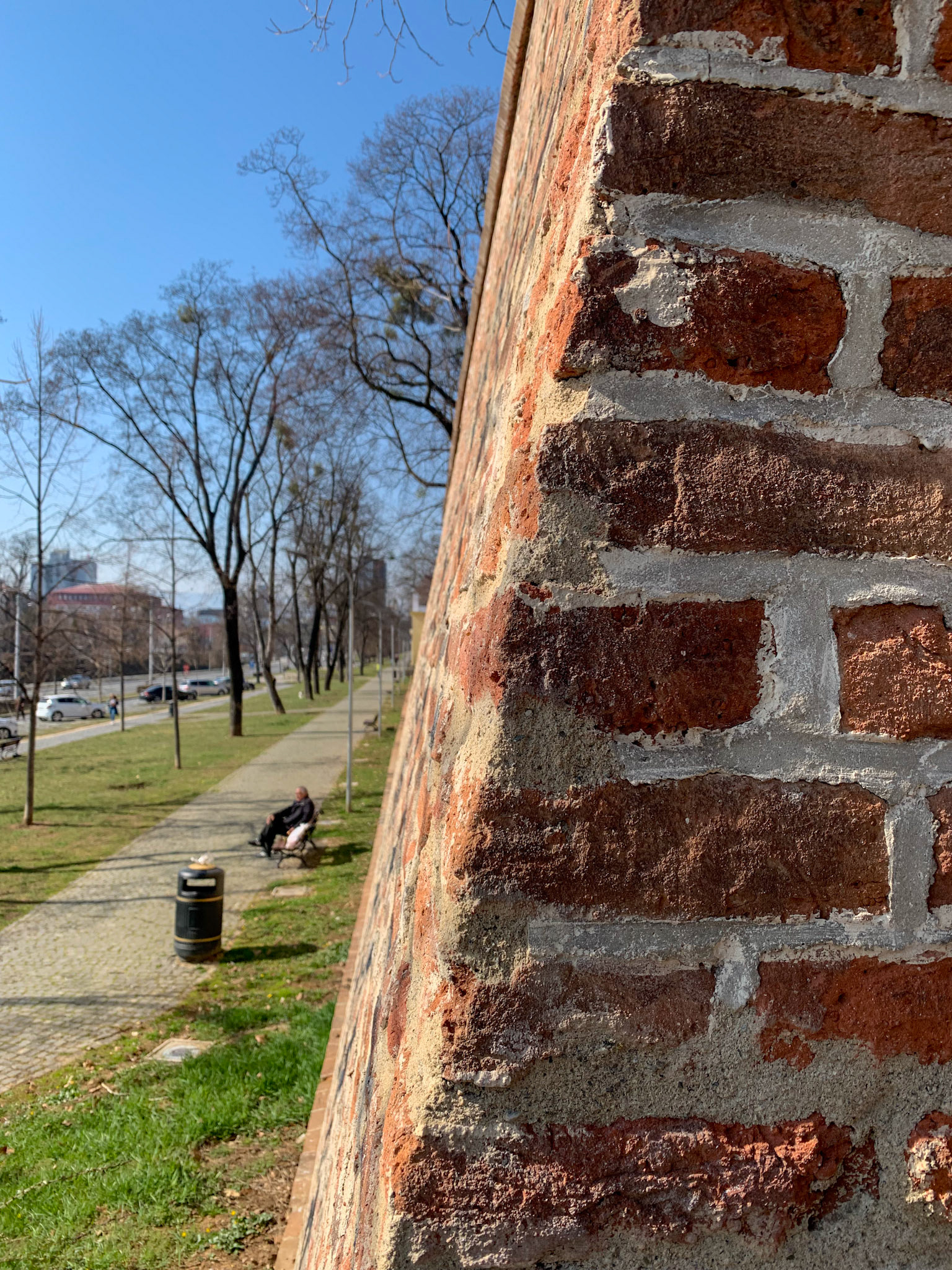 The outer walls were slanted so that the cannonballs would bounce off