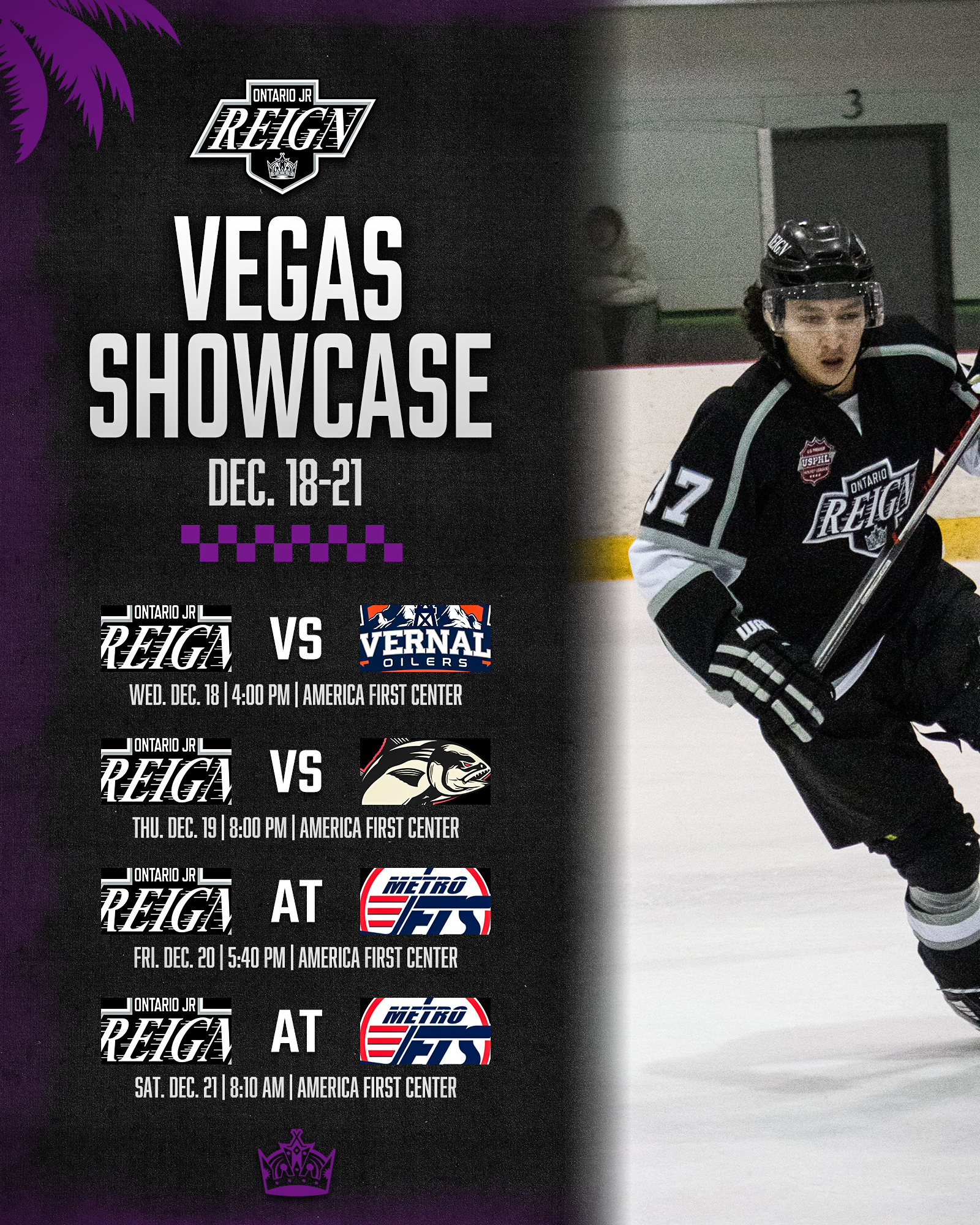 Schedule Graphic for Upcoming Showcase