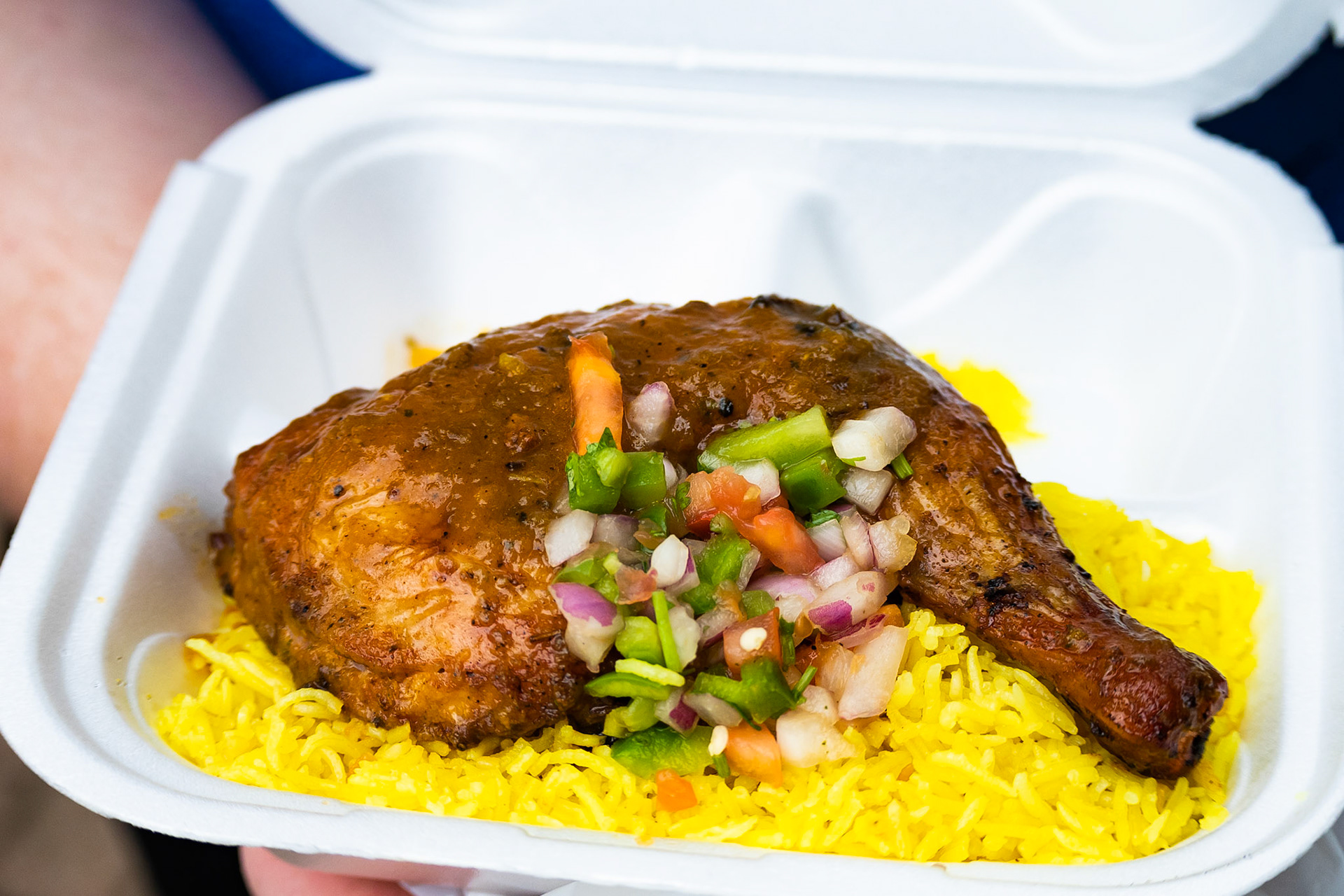 Jerk Chicken with Rice - Courtesy of Eden & Kissi restaurant!