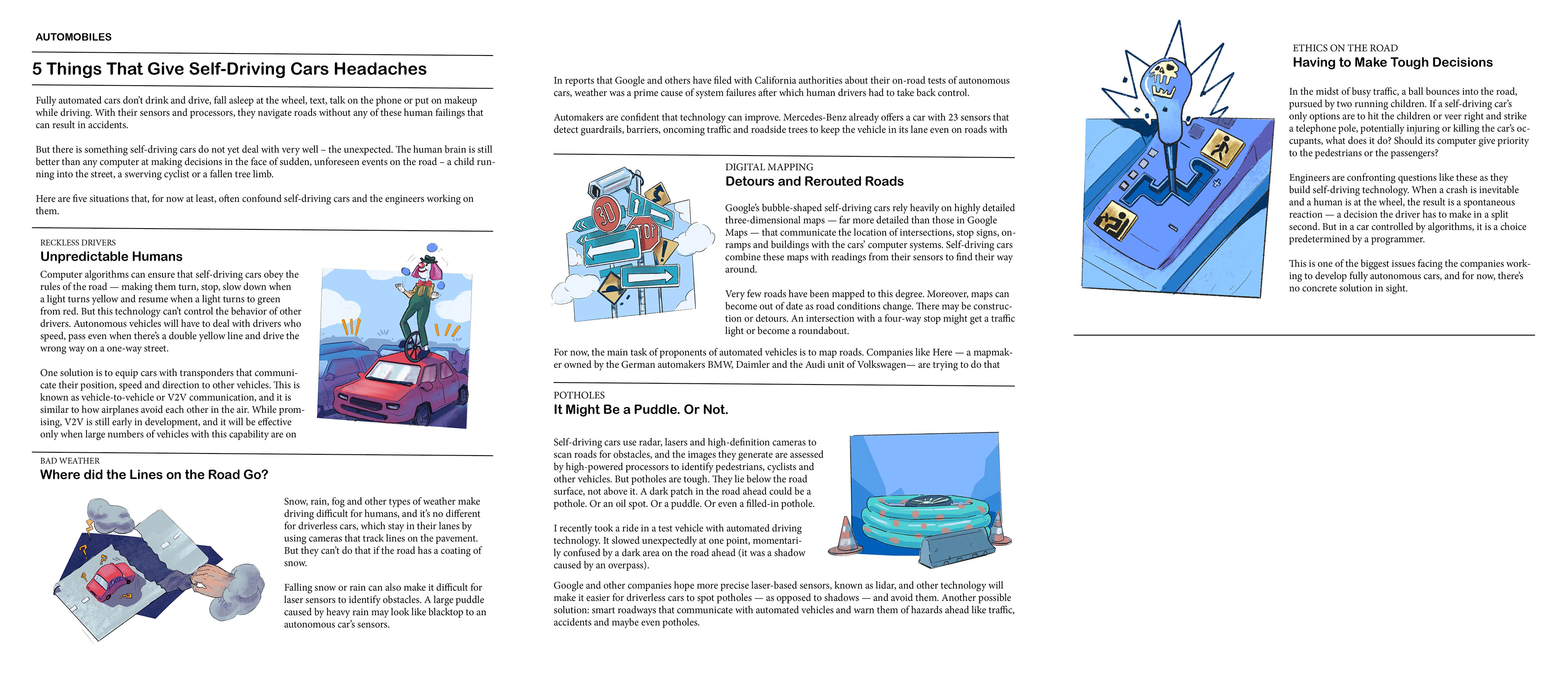 illustrations line up with content