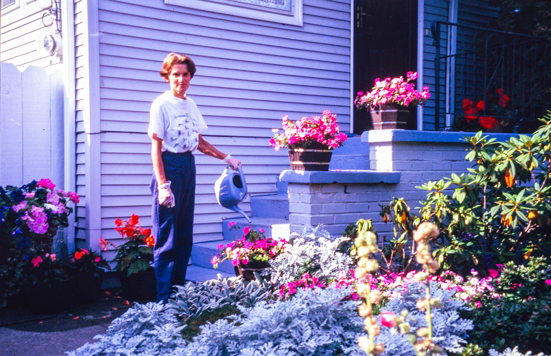 Tending the Ballard garden with her signature care.