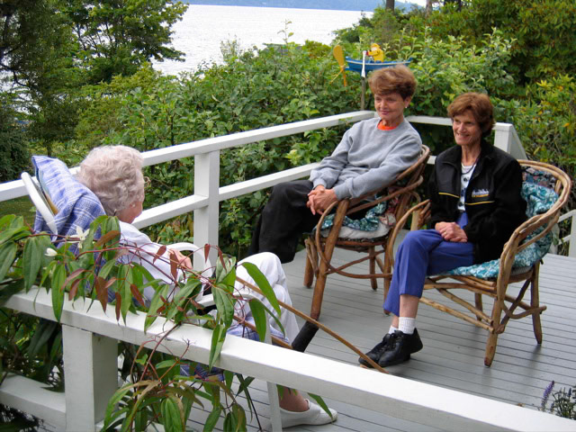 Agnes with Marthe and mom, enjoying time together outdoors at Seabeck.