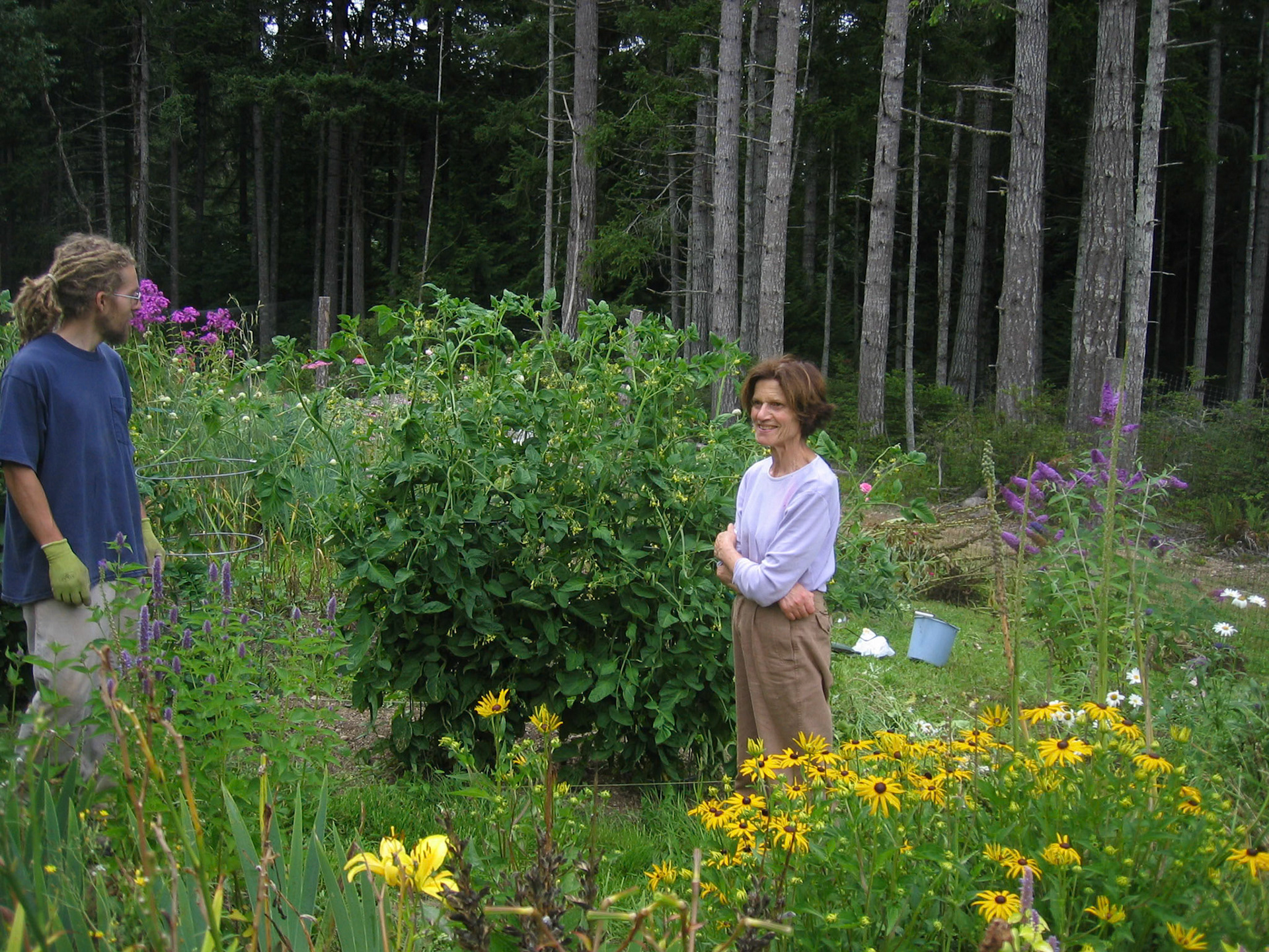 With Cory among the tomatoes, 2007.