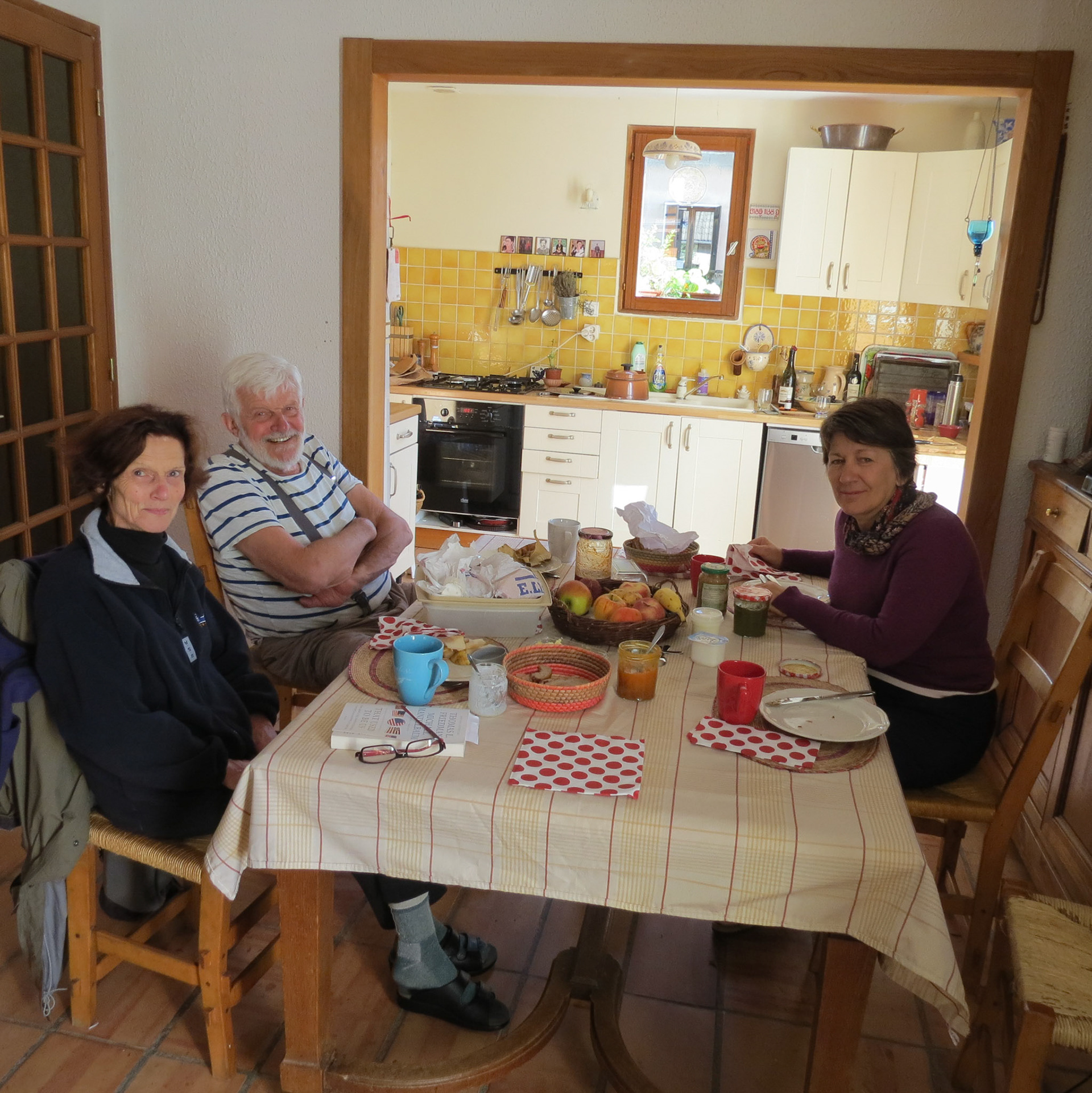 A shared meal with Bernard and Mimi.
