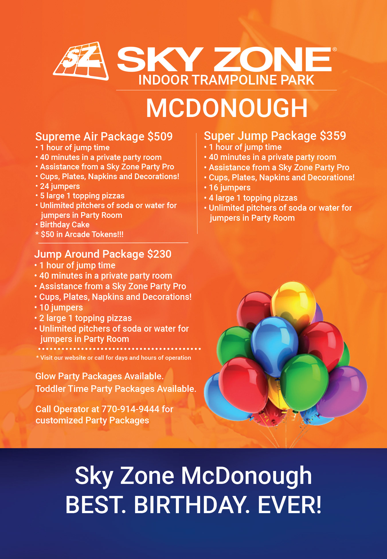 Flyer Design for Skyzone
